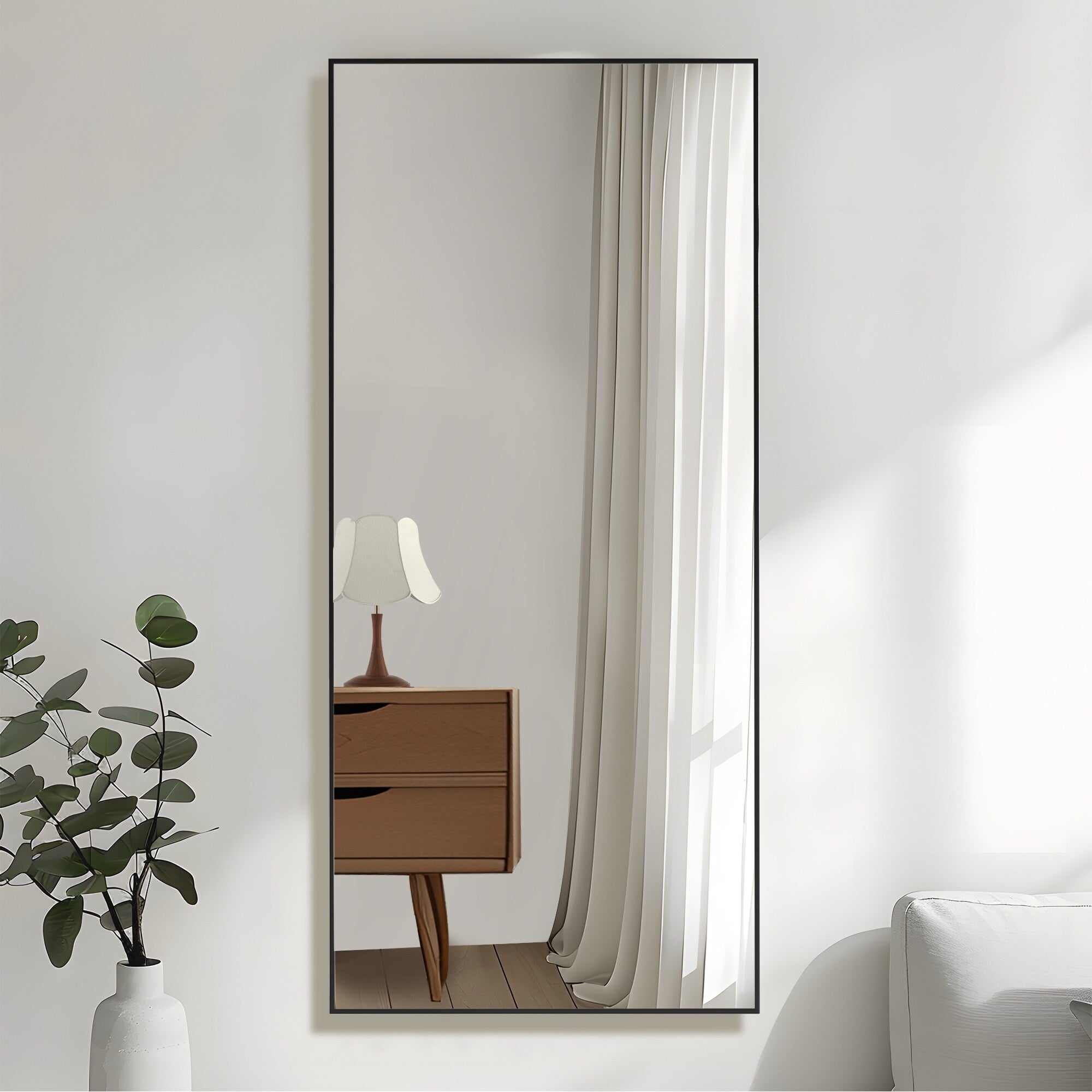 Modern Oversized Aluminum Alloy Full-Length Floor Mirror - 79*35