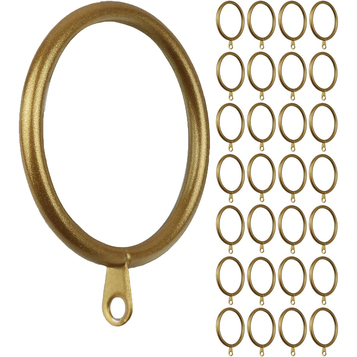 Meriville 1.5-Inch Inner Diameter Metal Curtain Rings with Eyelets