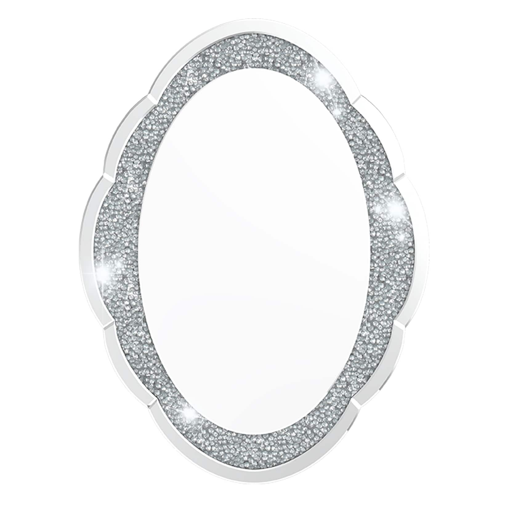 Asymmetrical Cloud-shape Wall Mirror with Crystal Crushed Diamonds