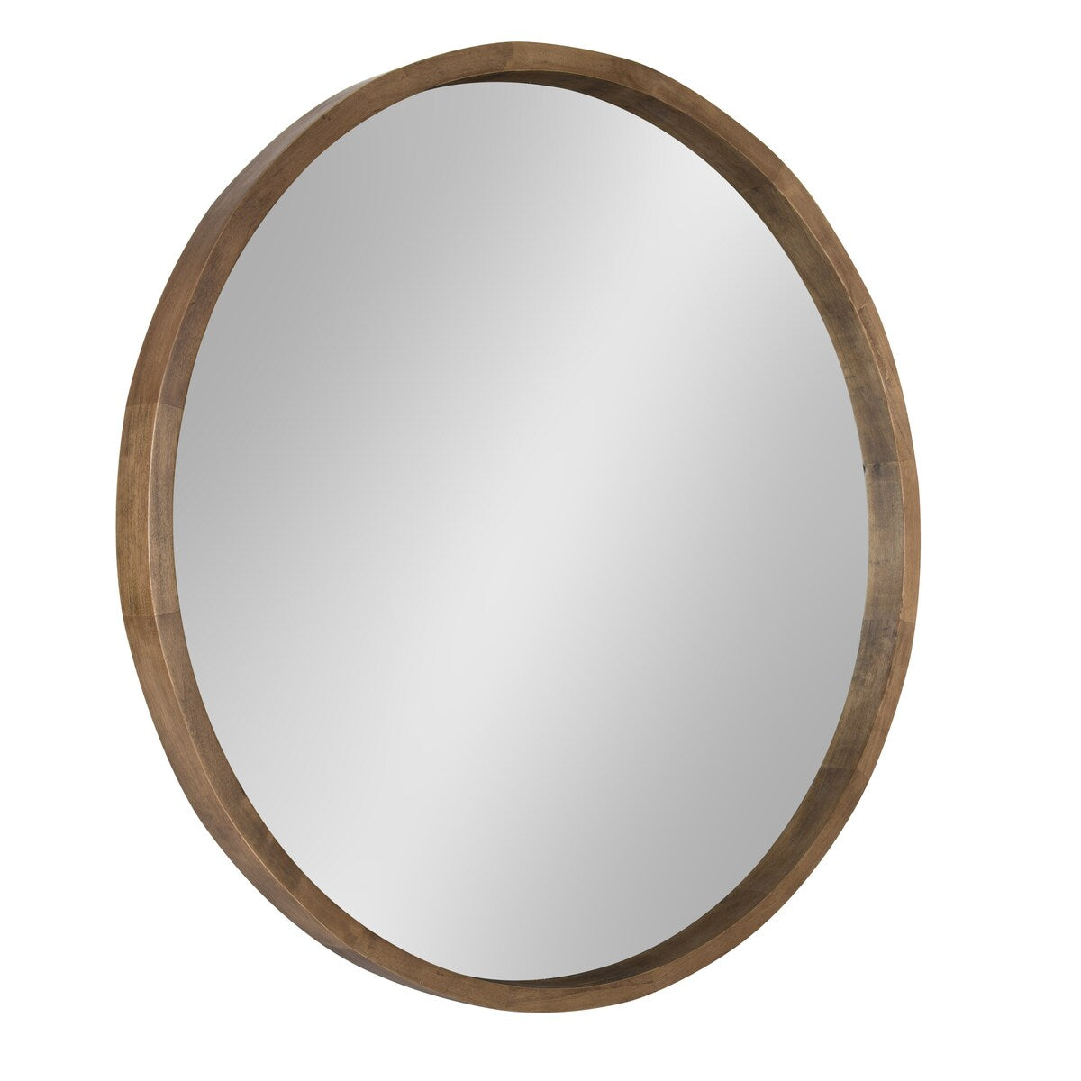 Hutton Round Decorative Wood-framed Wall Mirror