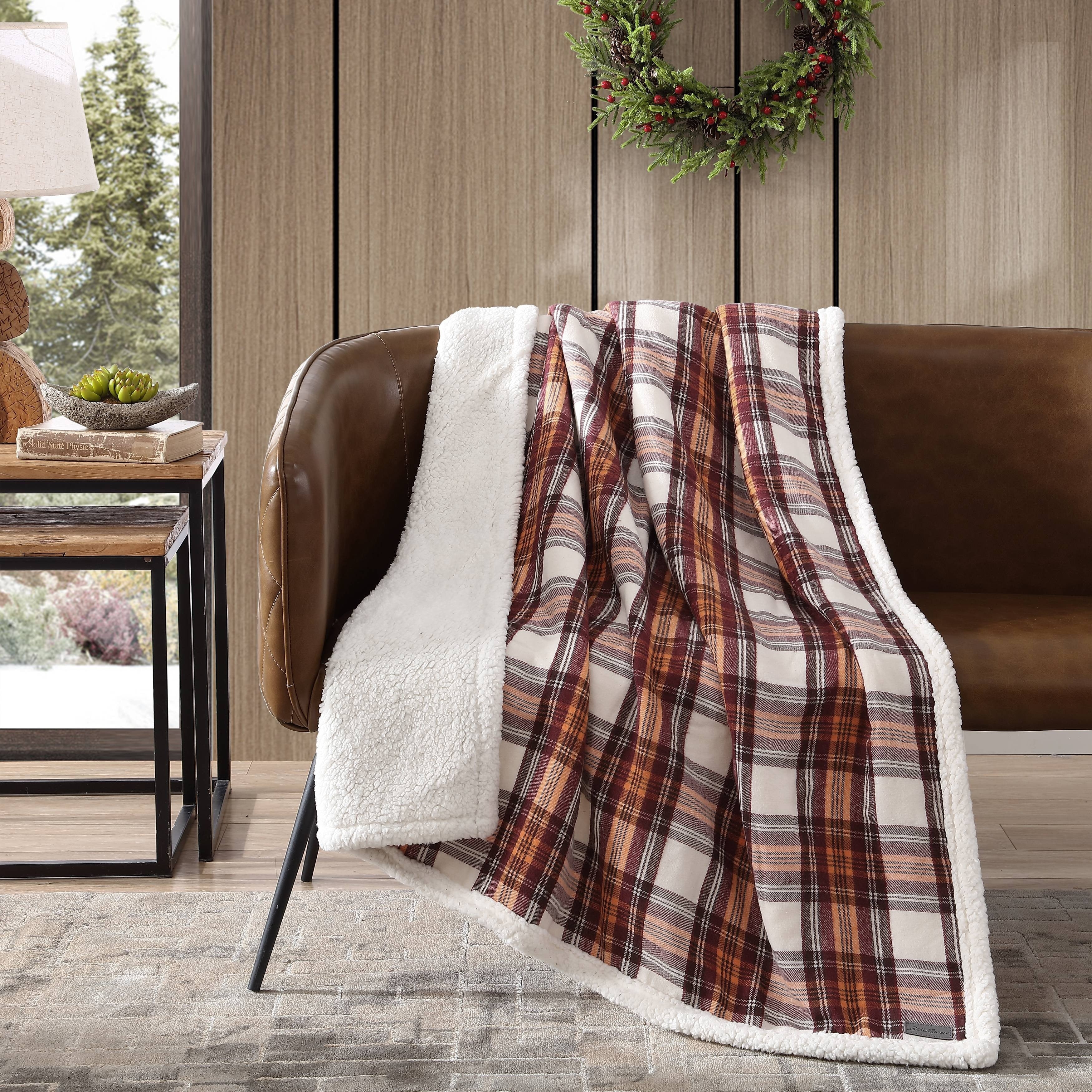 Eddie Bauer Flannel Sherpa Throws