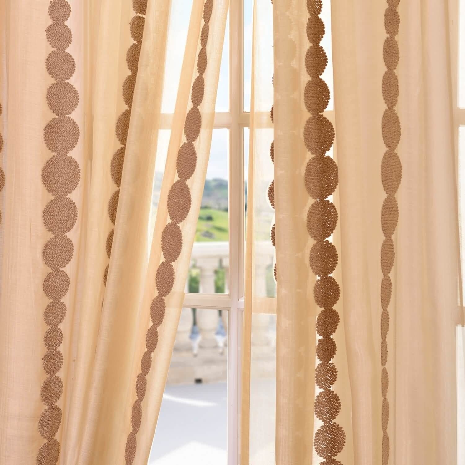 Exclusive Fabrics Cleopatra Embroidered Sheer Curtain (1 Panel)