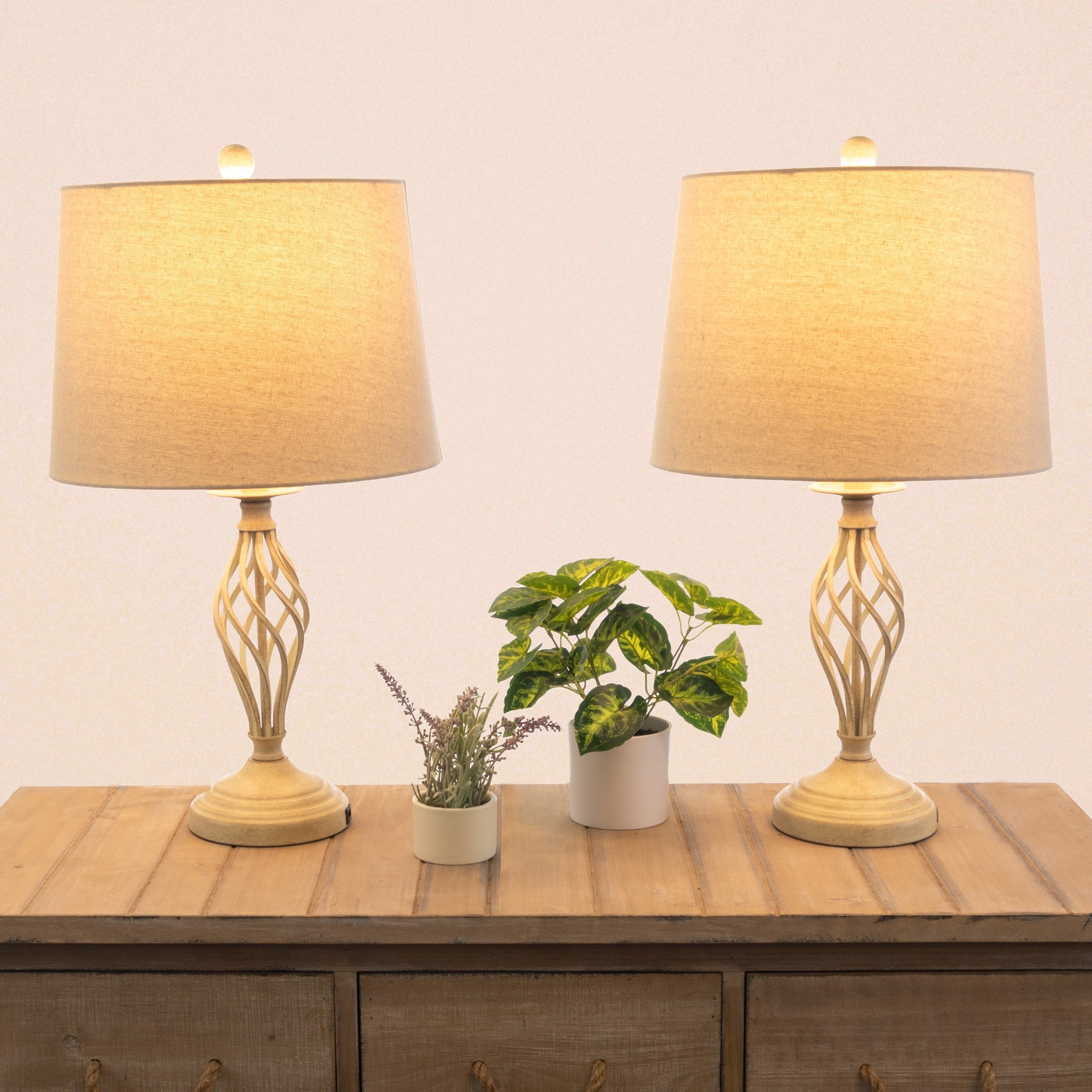 Lavish Home Set of 2 Modern Table Lamps