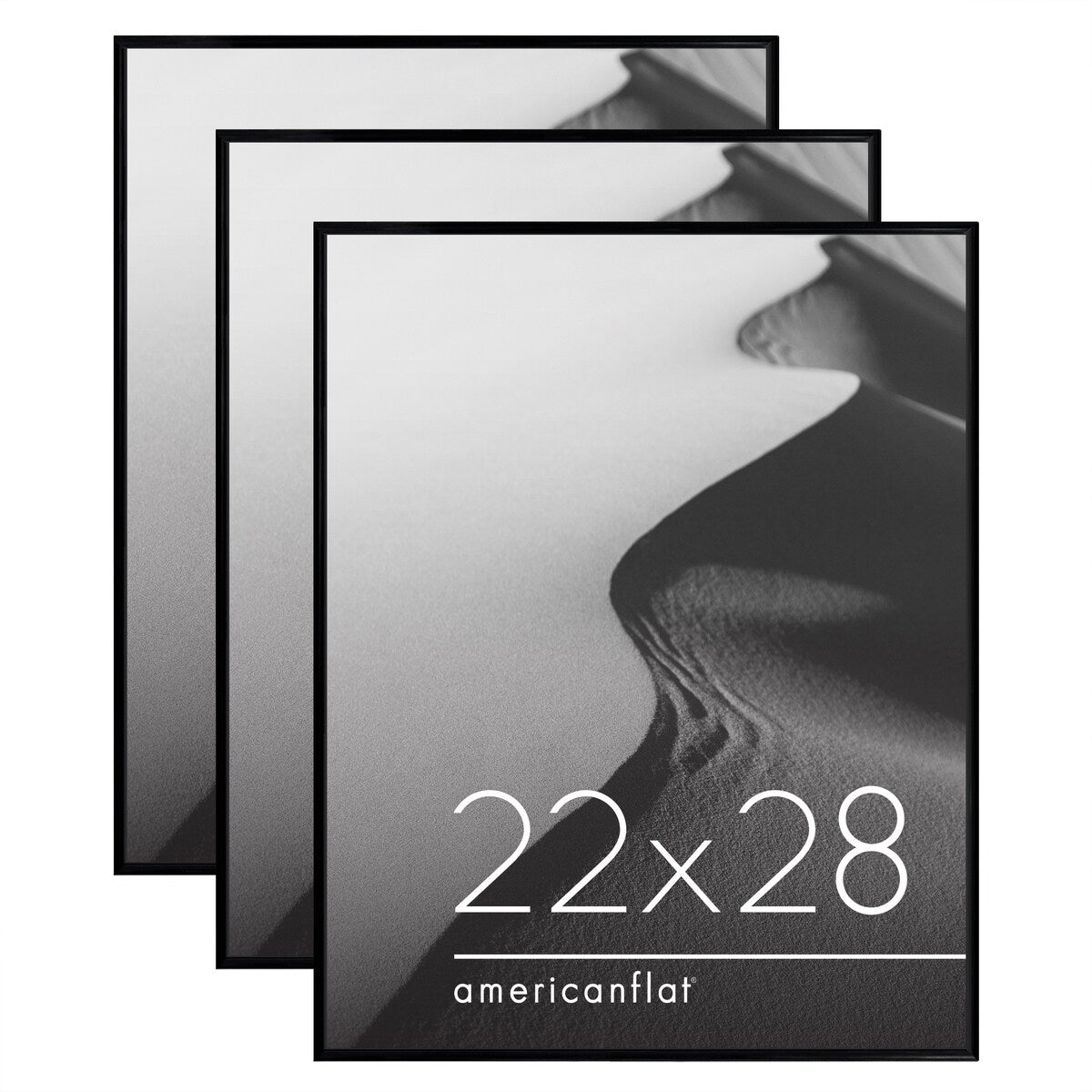 Americanflat 3 Pack Lightweight Poster Frames - Black