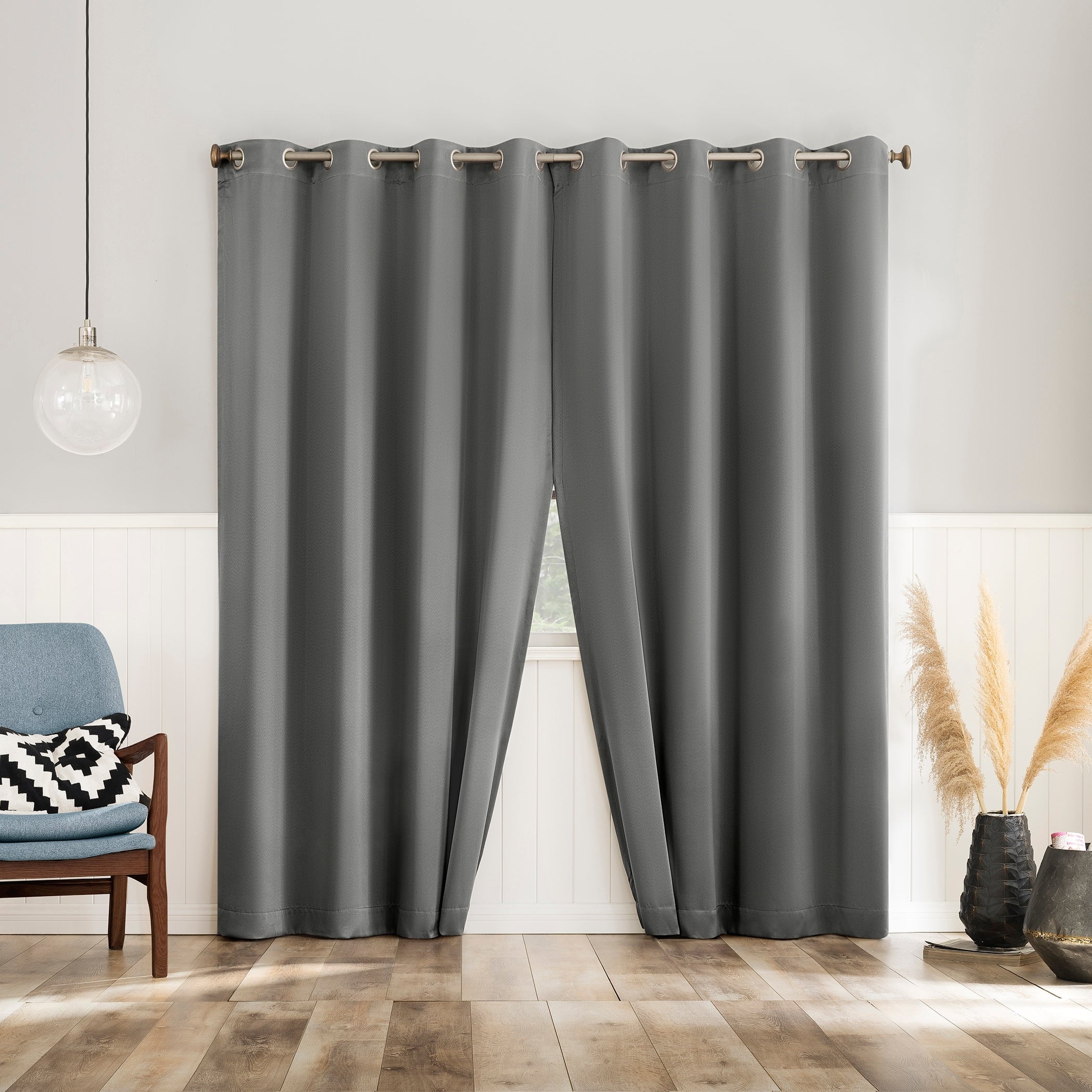 No. 918 Brandon 2-pack Magnetic Closure Room Darkening Grommet 2-Piece Curtain Panel Pair