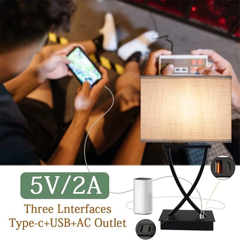 21.38 Bedside Bedside Lamp 3 Way Dimmable Touch Control Desk Lamp - 7D x 12.2W x 21.26H