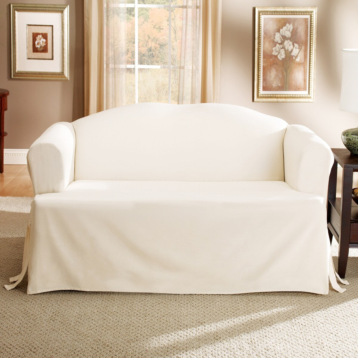 SureFit Duck 1 Piece T Cushion Loveseat Slipcover