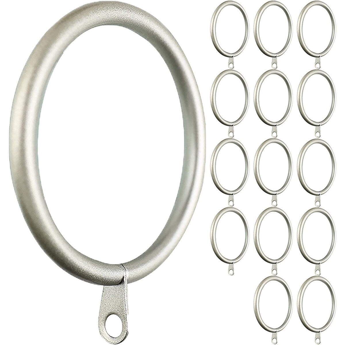 Meriville 1.5-Inch Inner Diameter Metal Curtain Rings with Eyelets