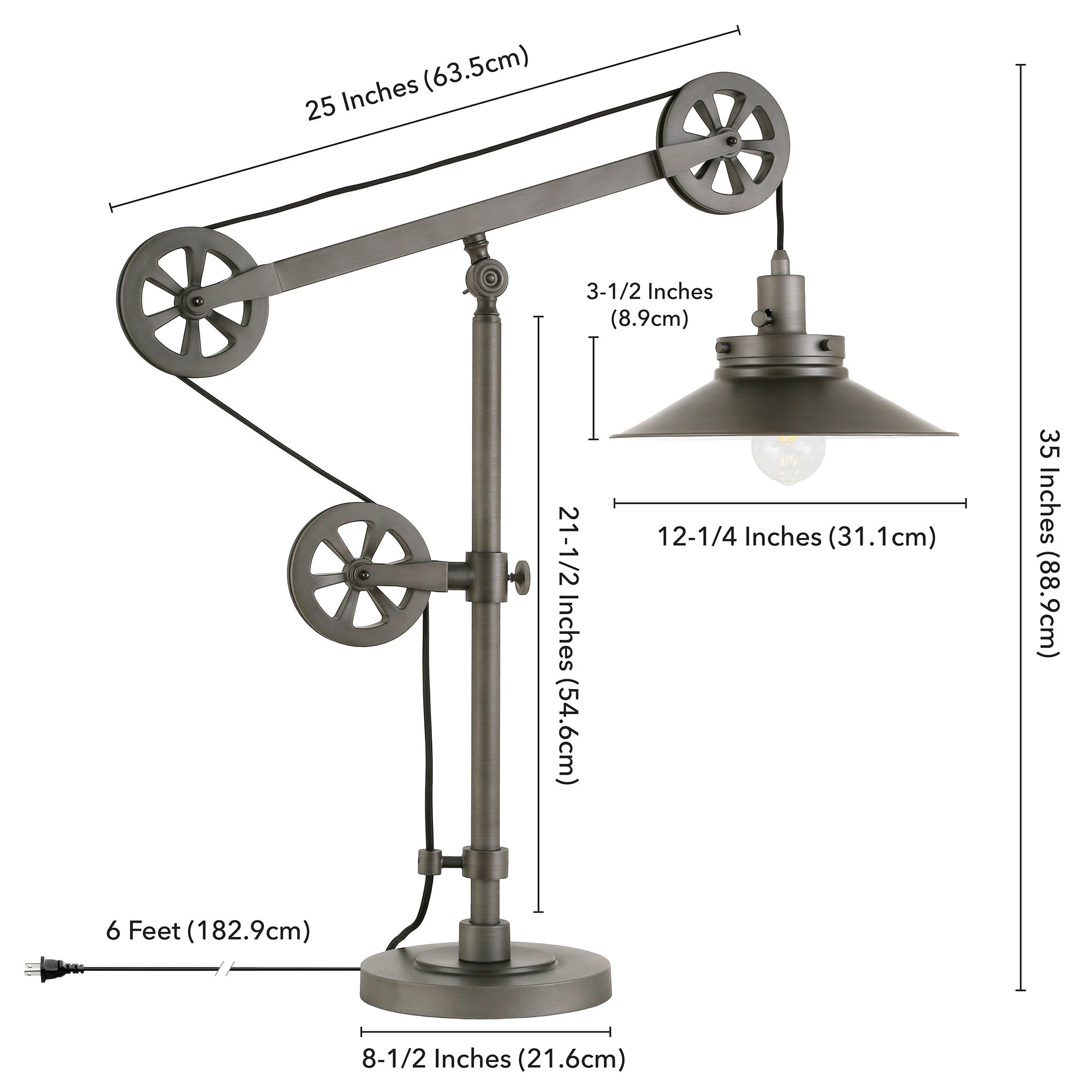 Carbon Loft Melville Wide Brim Table Lamp