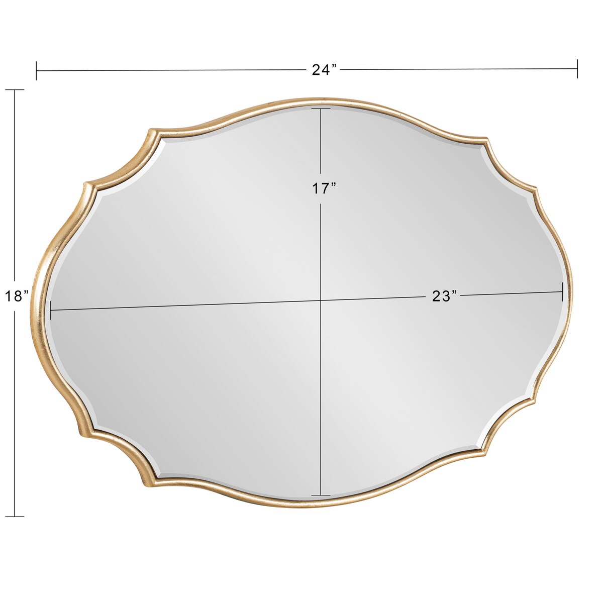 Kate and Laurel Leanna Scalloped Oval Wall Mirror