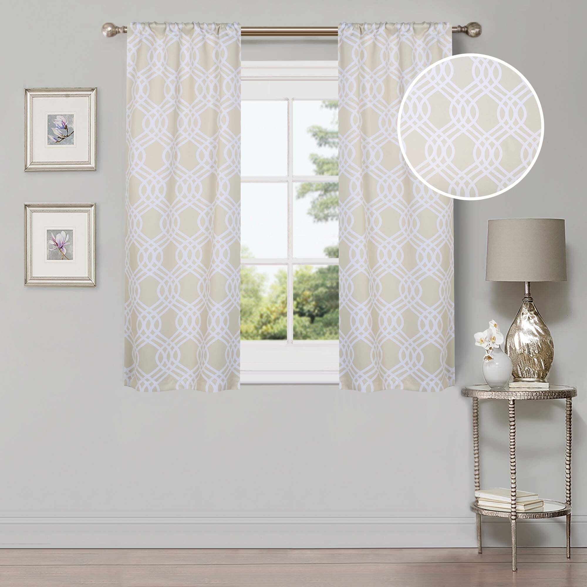 Superior Ribbon Washable Room Darkening Curtains, Set of 2 Panels