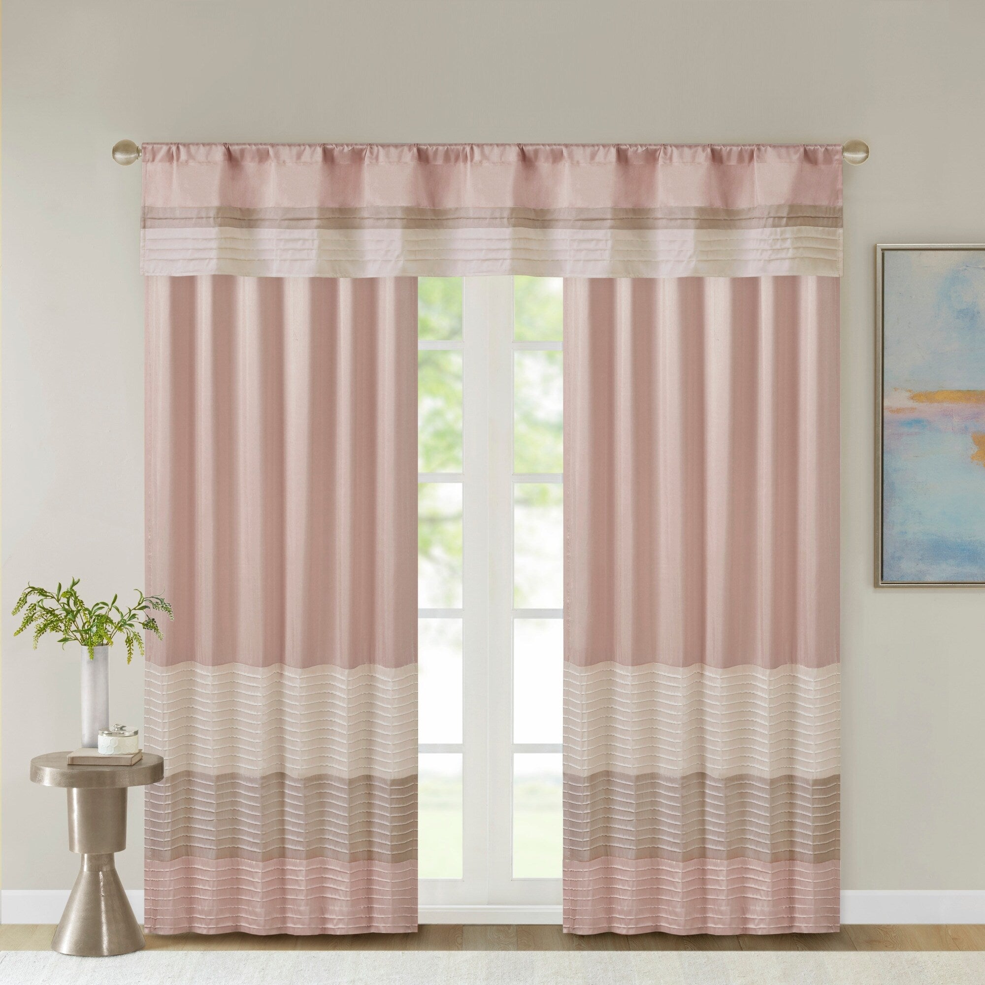 Madison Park Chester Polyoni Pintuck Curtain Panel