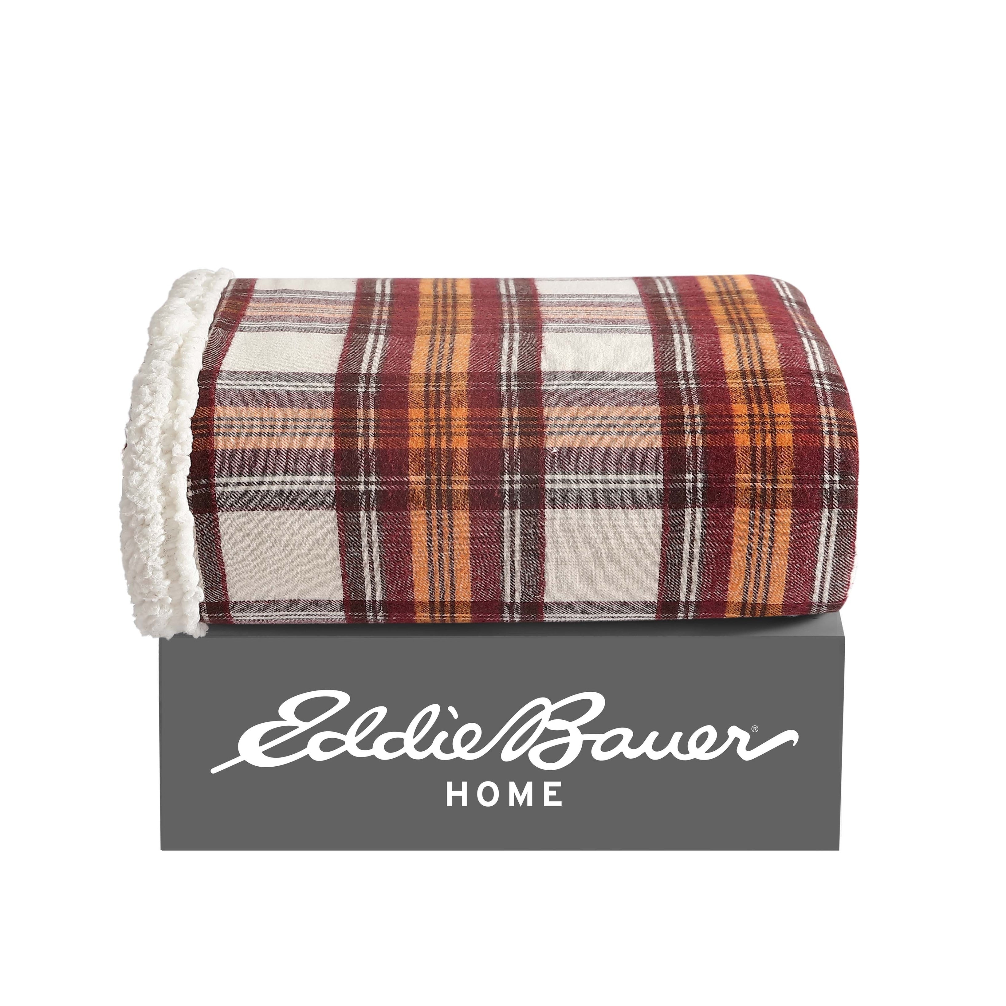 Eddie Bauer Flannel Sherpa Throws