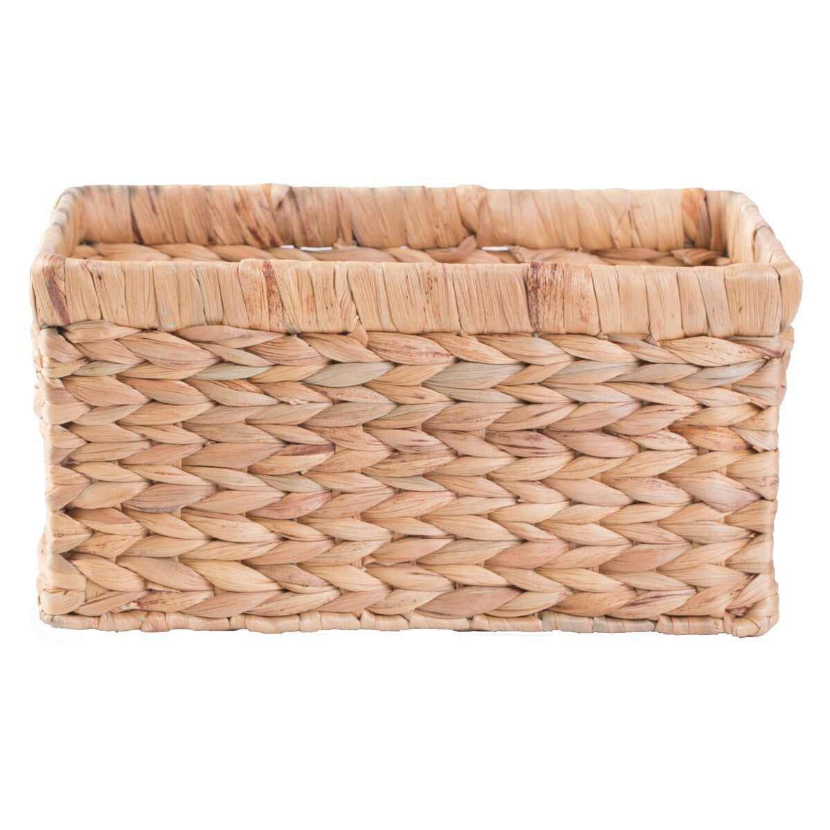 Natural Water Hyacinth Rectangular Storage Bin Basket