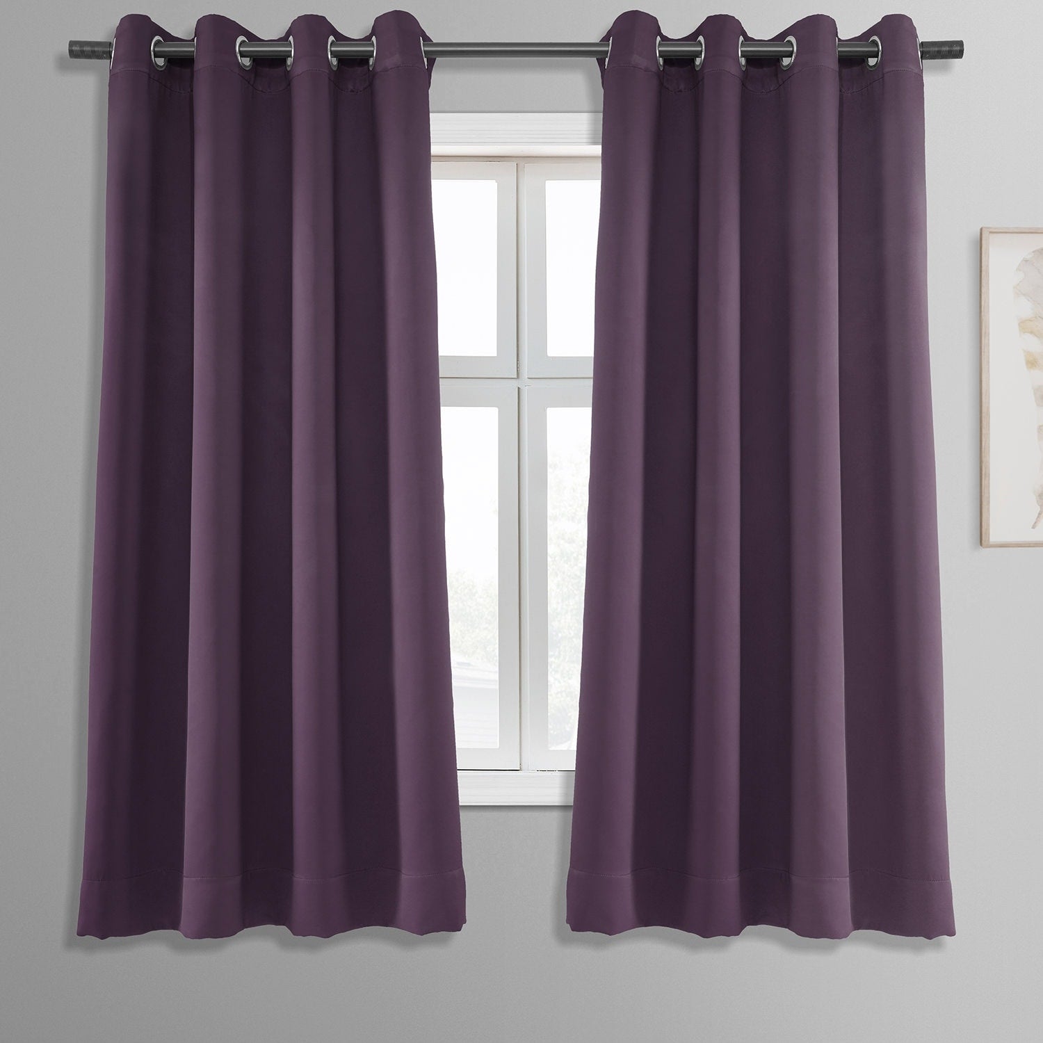 Exclusive Fabrics Room Darkening Grommet Curtain Panel Pair 63 Inches Long (2 Panels)