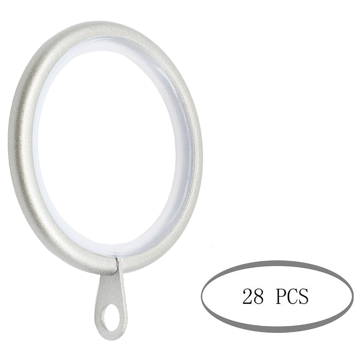 Meriville 1.5-Inch Inner Diameter Metal Curtain Rings with Eyelets and inserts