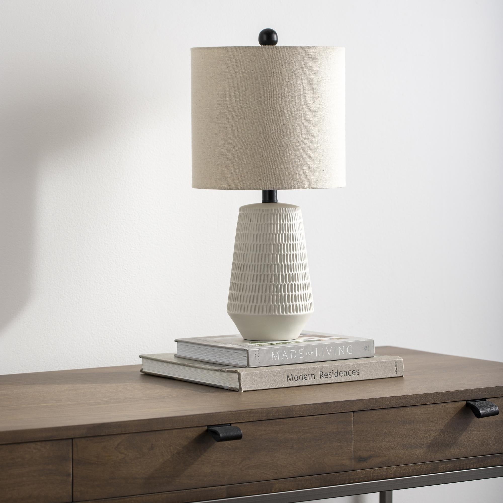 Leipzig Classic Textured Resin Tall Table Lamp - 21H x 10W x 10D