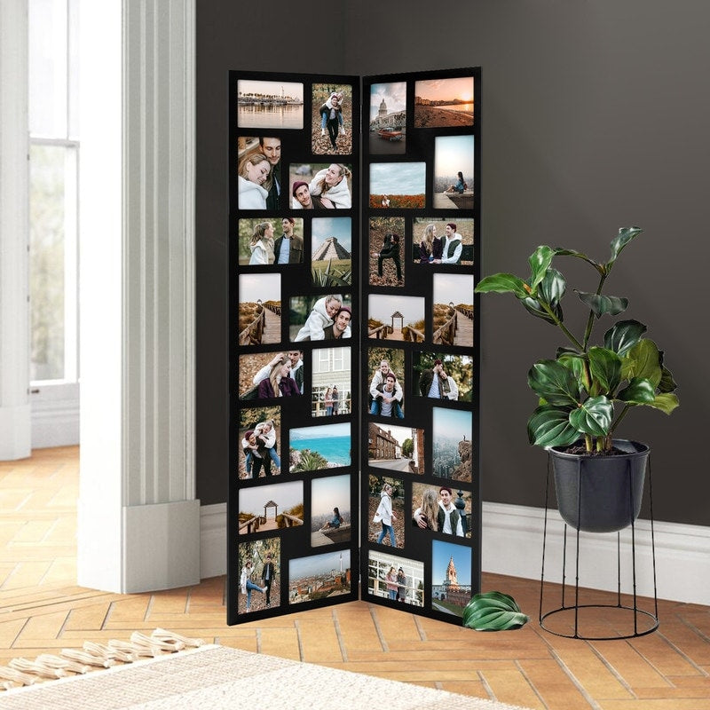 Adeco Black Folding Collage Picture Frame