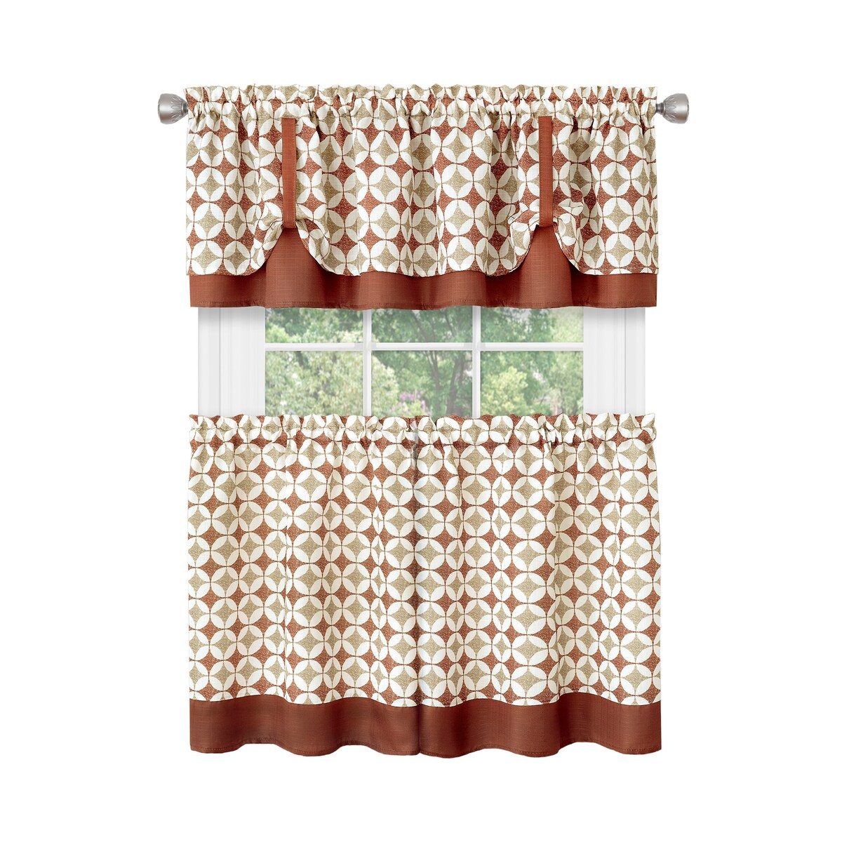 Callie Window Curtain Tier Pair and Valance Set