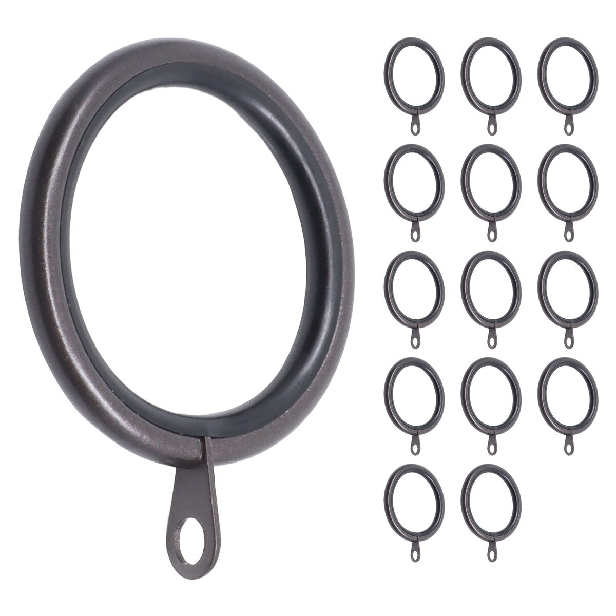 Meriville 1.5-Inch Inner Diameter Metal Curtain Rings with Eyelets and inserts