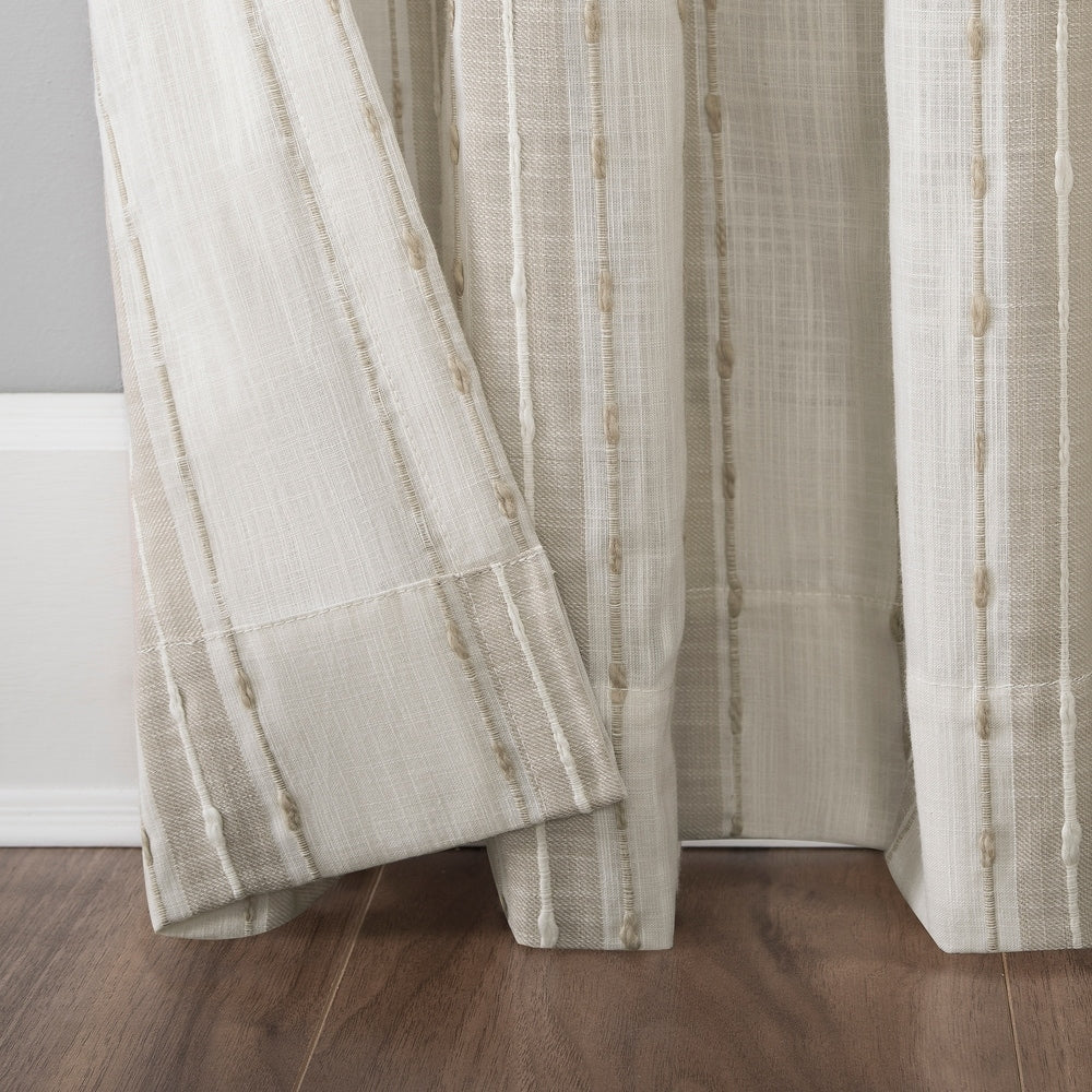 Archaeo Slub Texture Stripe Cotton Curtain, Single Panel