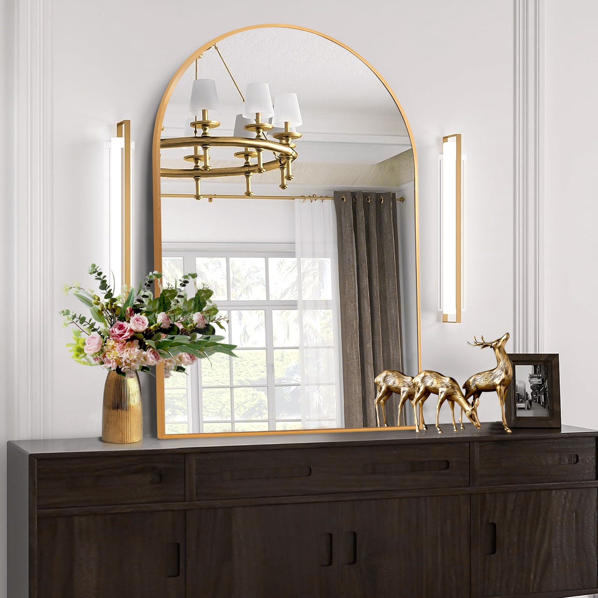 35.9x 23.9Arched Bathroom Mirror,Wall Mounted Mirror,Vanity Mirror,for Bedroom,Entryway