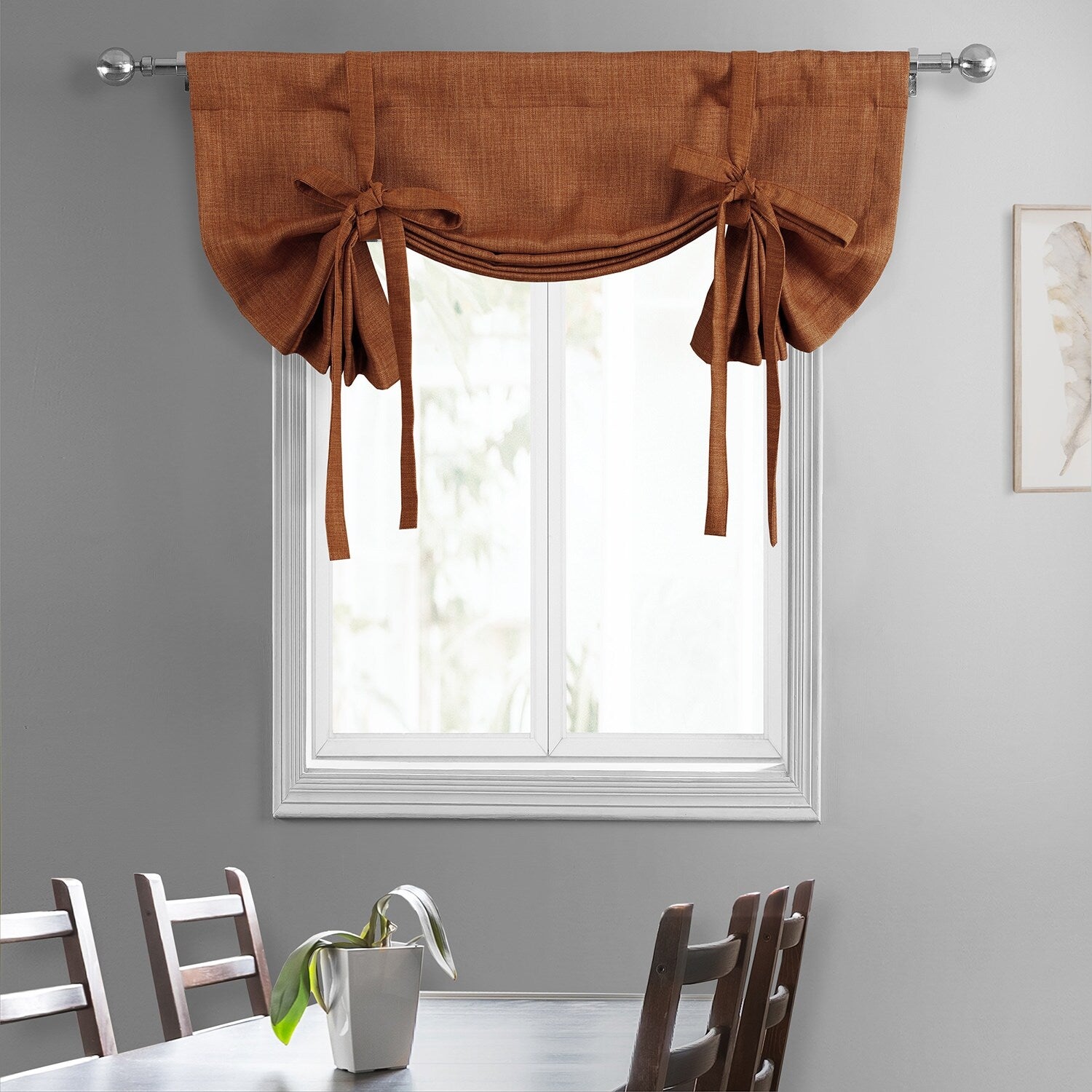 Exclusive Fabrics Faux Linen Room Darkening Tie-Up Window Shade (1 Panel)