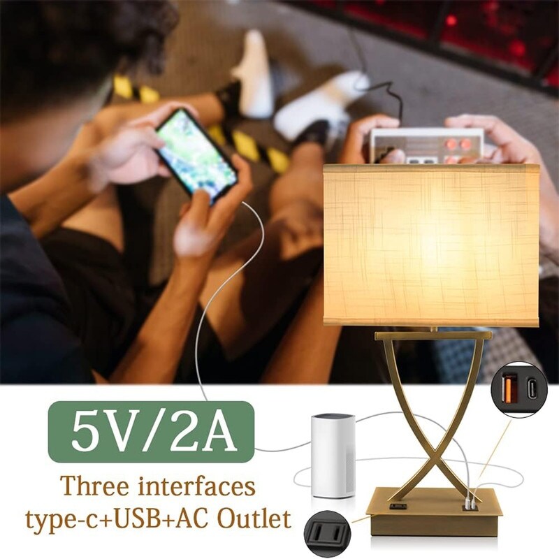 21.38 Bedside Bedside Lamp 3 Way Dimmable Touch Control Desk Lamp - 7D x 12.2W x 21.26H