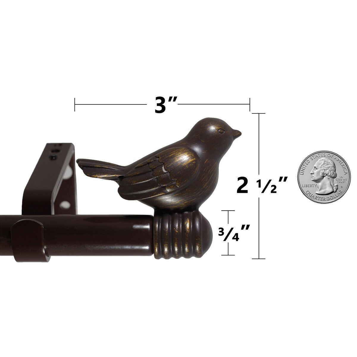 Cute Bird Finial Adjustable Decorative Designer Curtain Rod