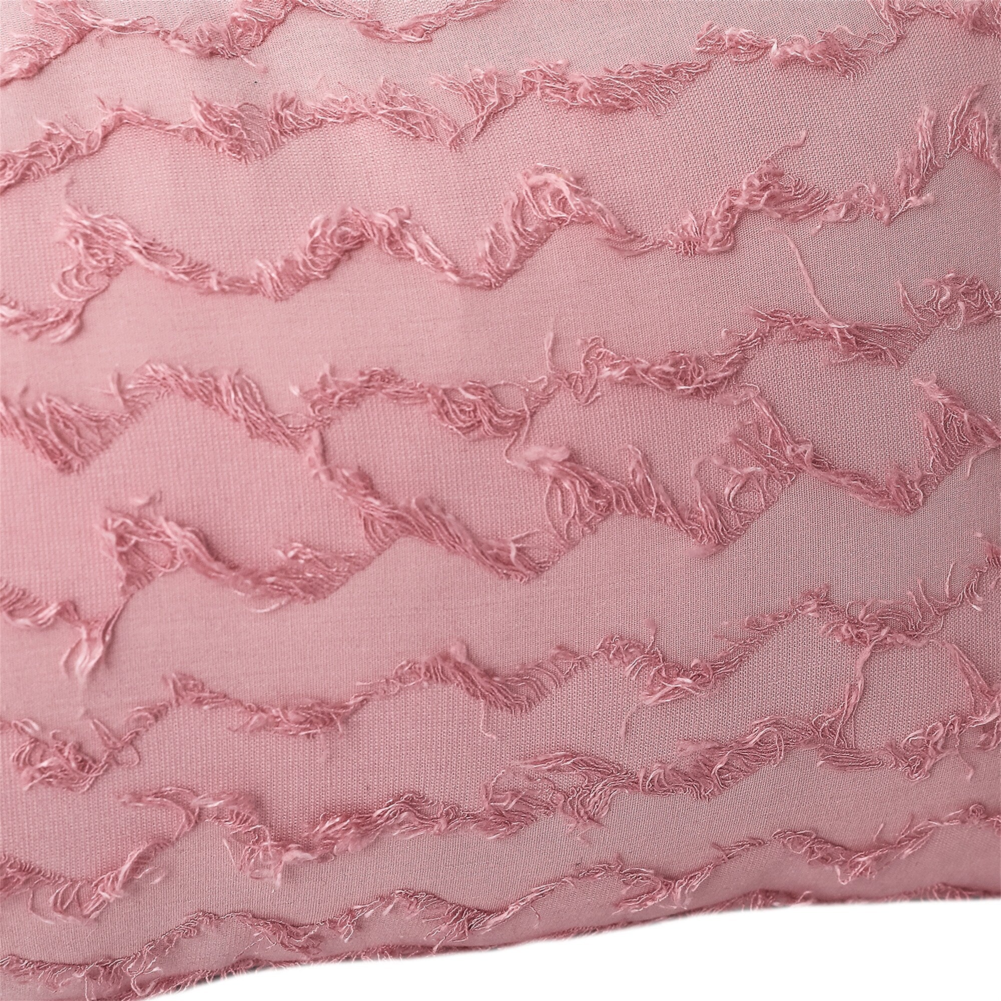 Adeco Set of 2 Square Pink Decorative Throw Pillow Covers