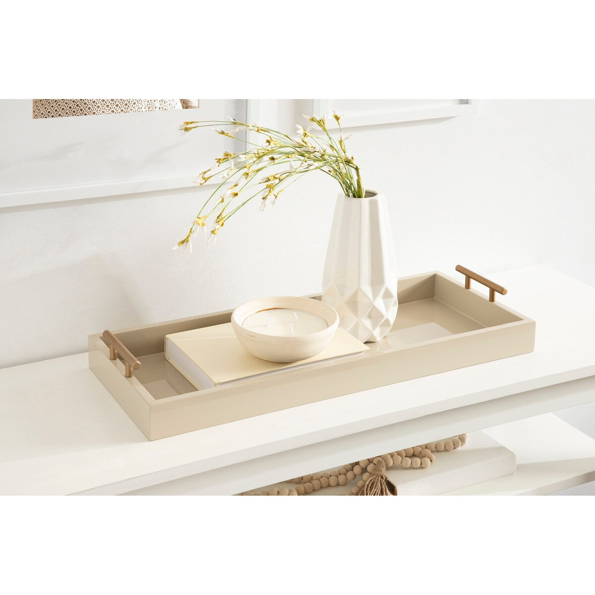 Kate and Laurel Lipton Narrow Rectangle Wood Accent Tray - 10x24