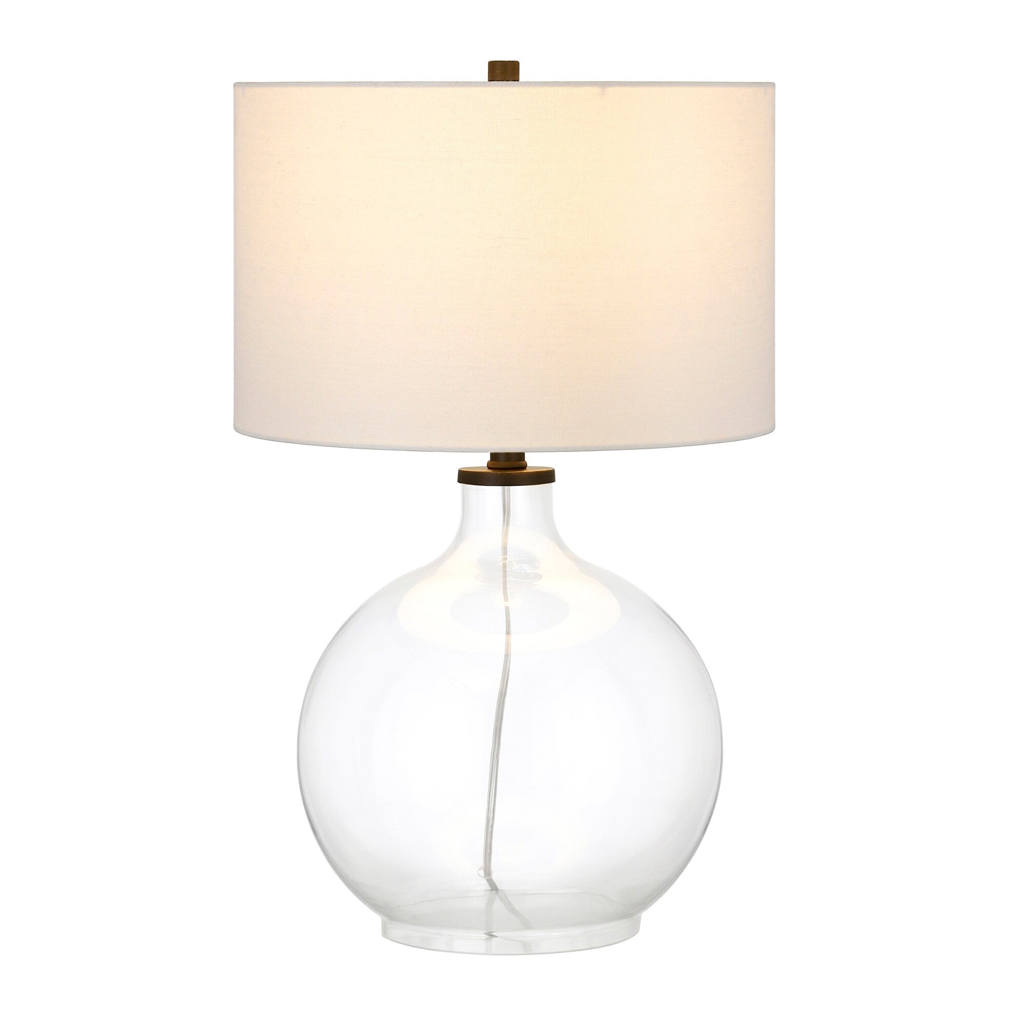 Laelia Clear Glass Table Lamp with Brass Accents