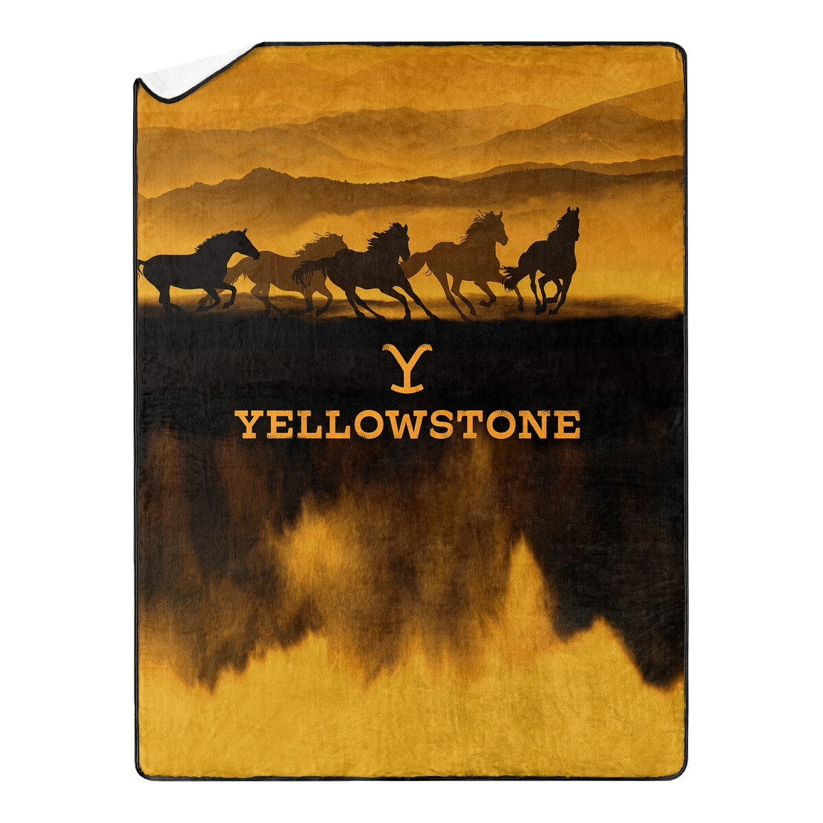 Yellowstone Wild Horses Silk Touch Sherpa Twin Size