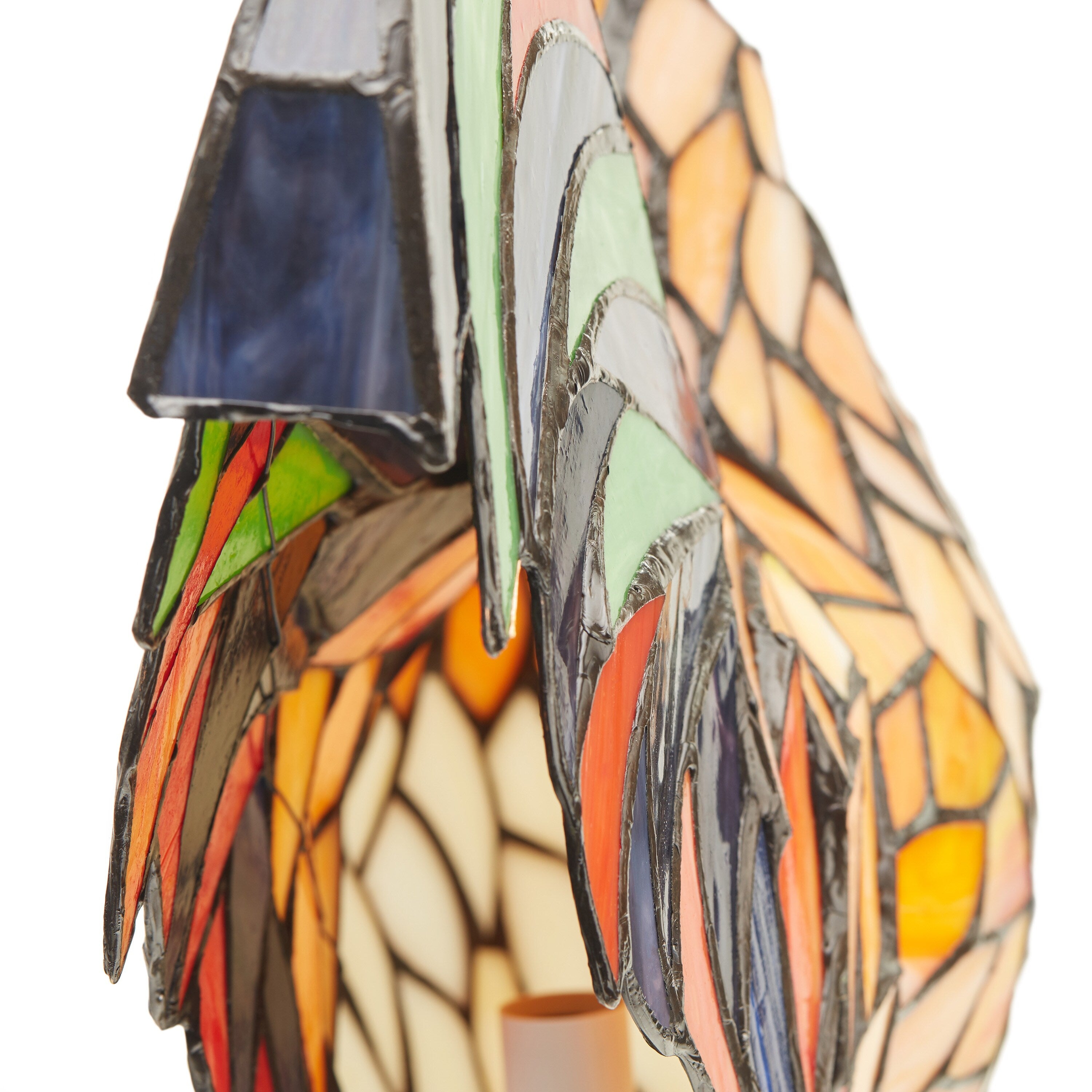 The Gray Barn Tara Multicolor Resin 15.5-inch Rooster Stained Glass Accent Lamp - 12.5L x 7.0W x 15H