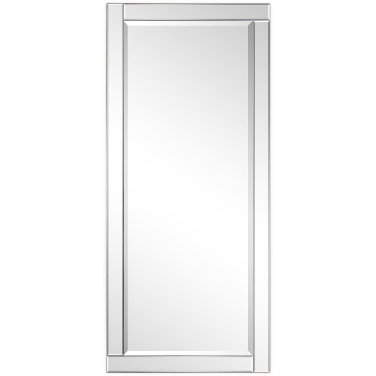 Beveled Rectangle Wall Mirror,Solid Wood Frame,1-Beveled Center, Bathroom,Bedroom,Living Room,Ready to Hang - Clear