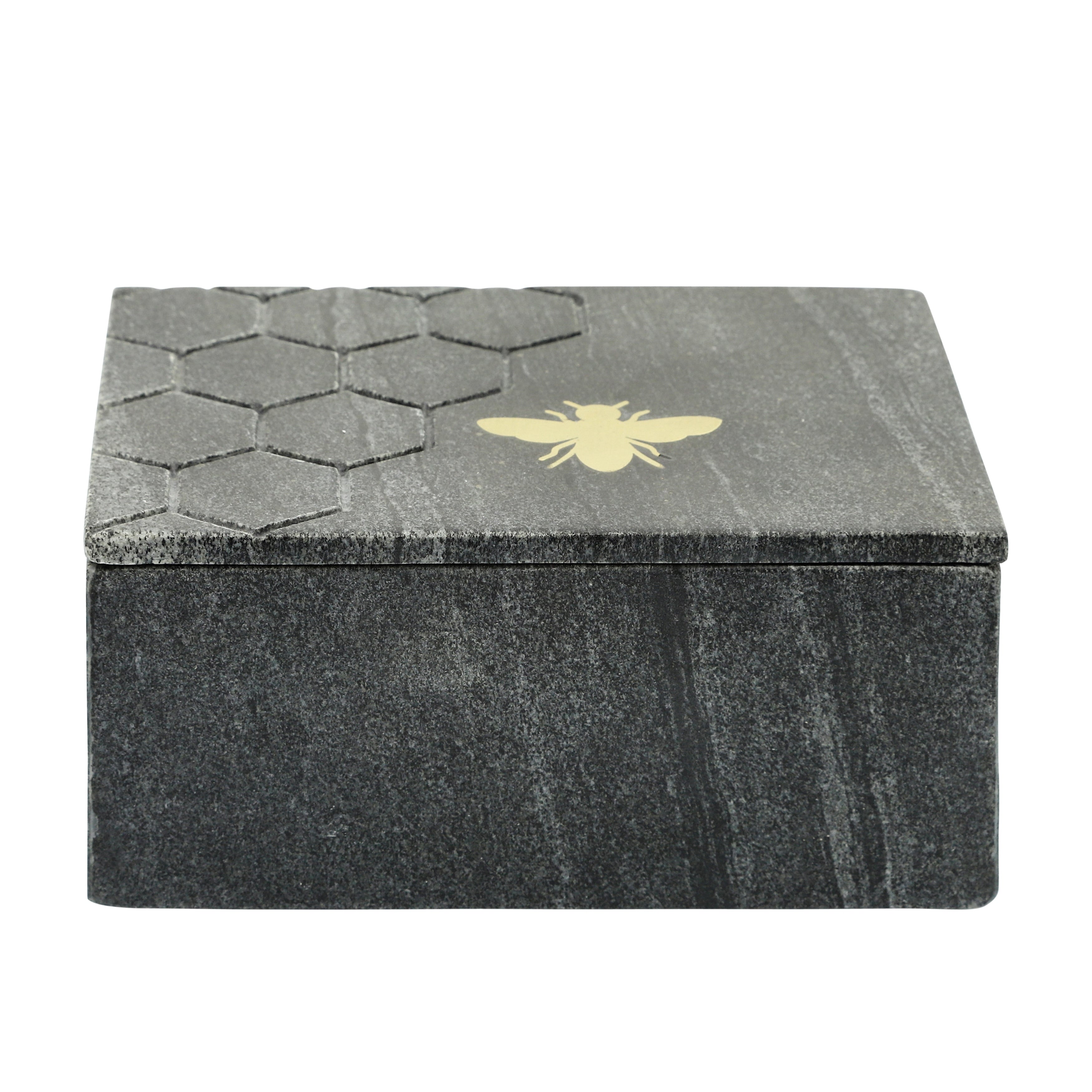 Sagebrook Home Bee Accent Keepsake Box with Lid - 7 x 5 x 3