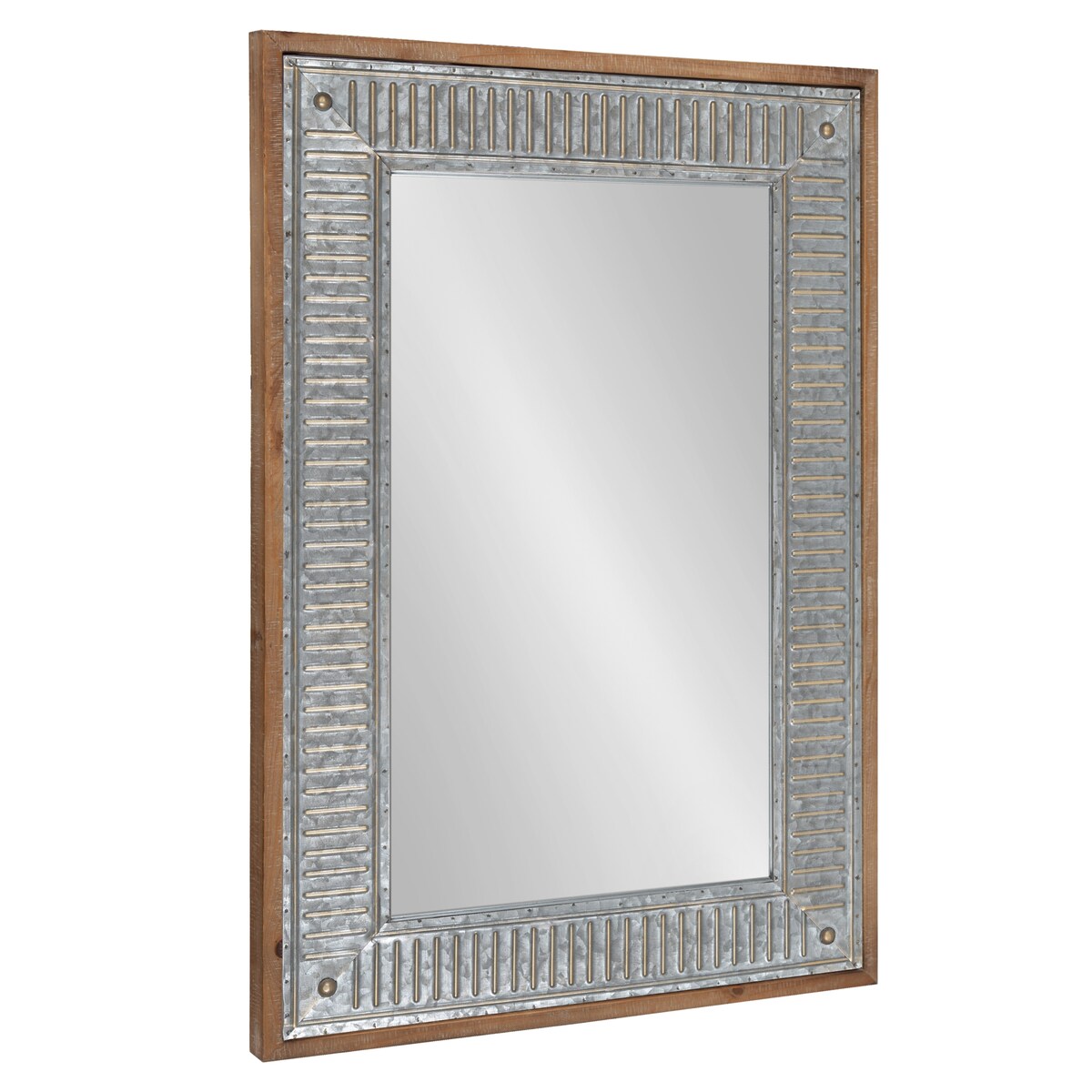 Kate and Laurel Deely Wood and Metal Wall Mirror