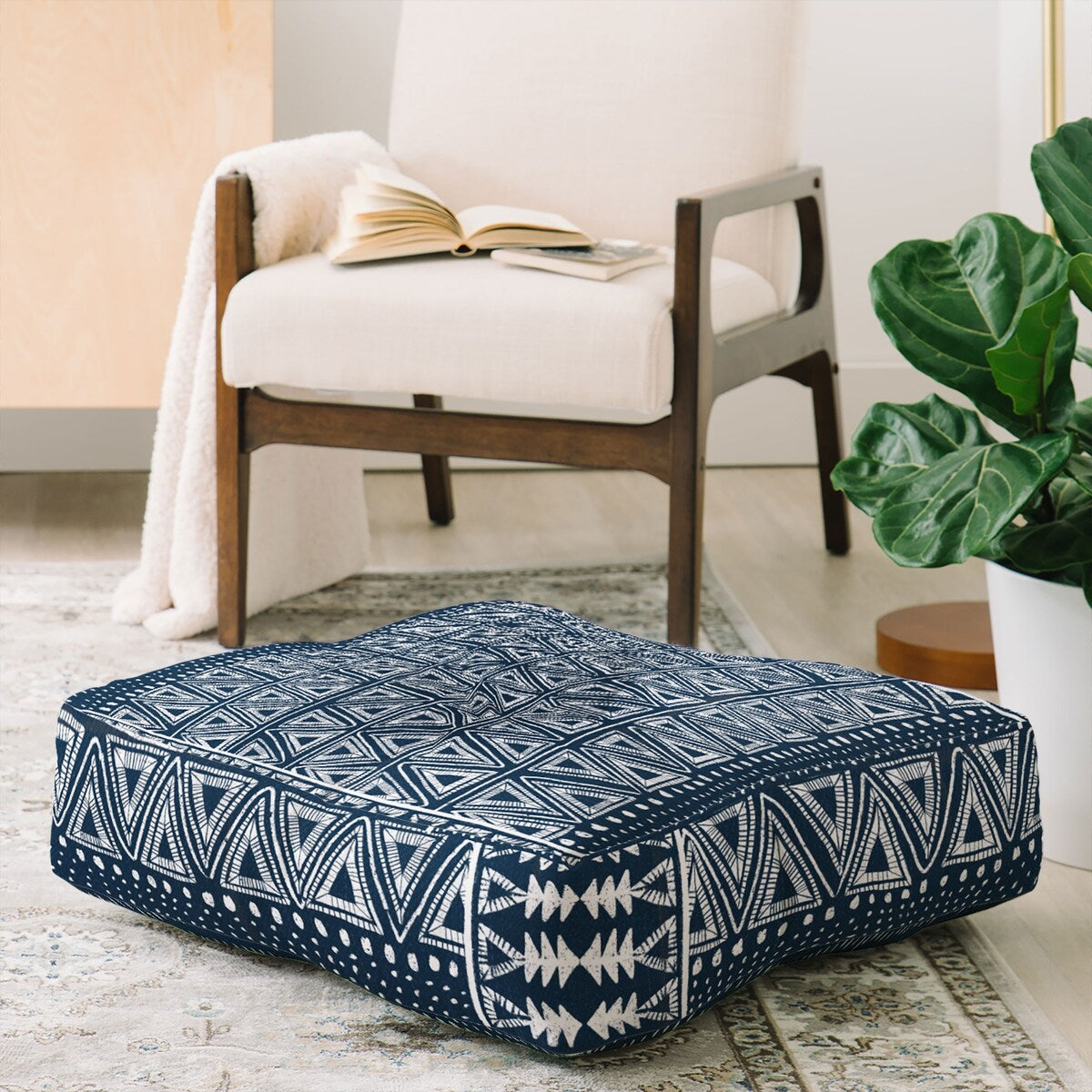 Deny Designs Blue Tribal Floor Pillow (Round or Square)