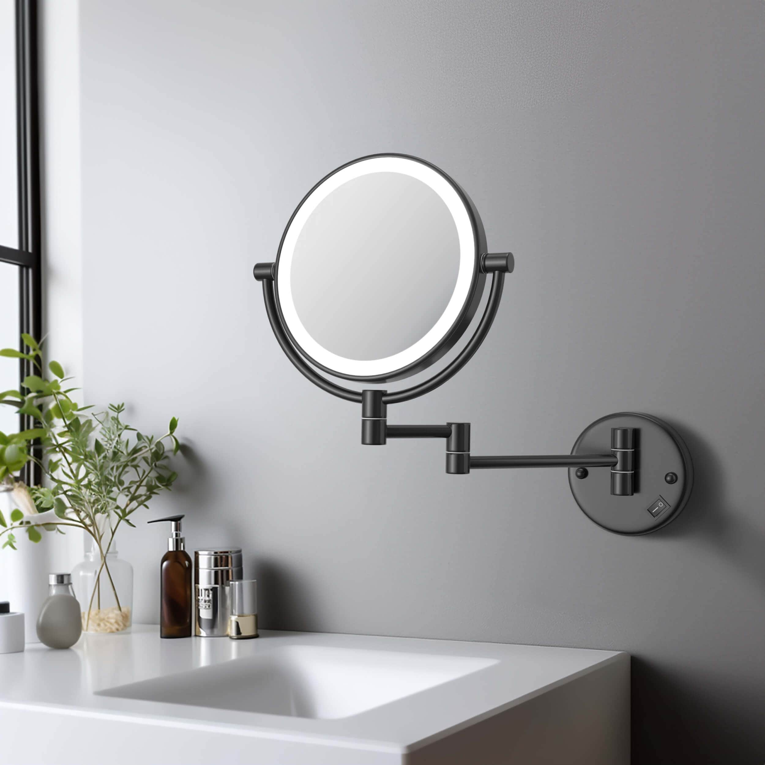 Circular LED Wall Mount Magnifying Make Up Mirror