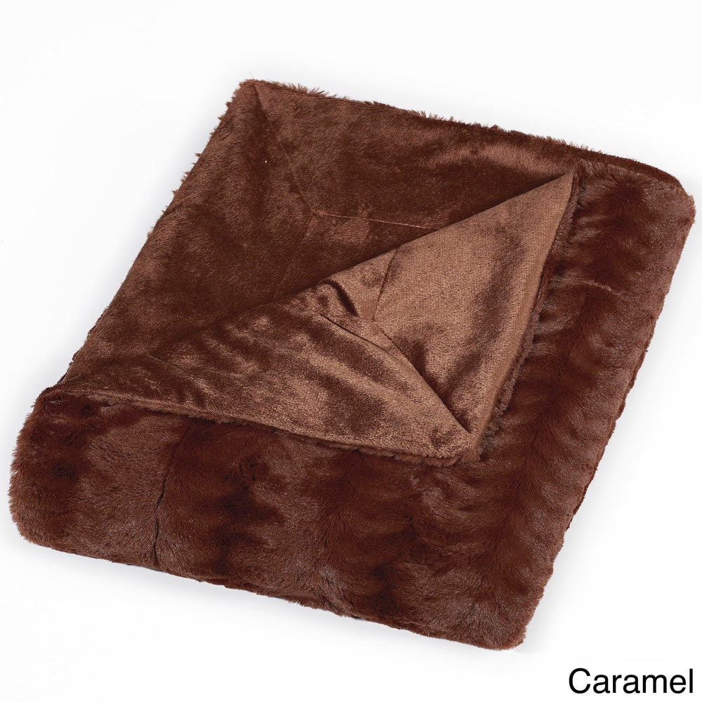 Swift Home Soft Embossed Imitation Faux Fur Throw Bedding Blanket Bedspread