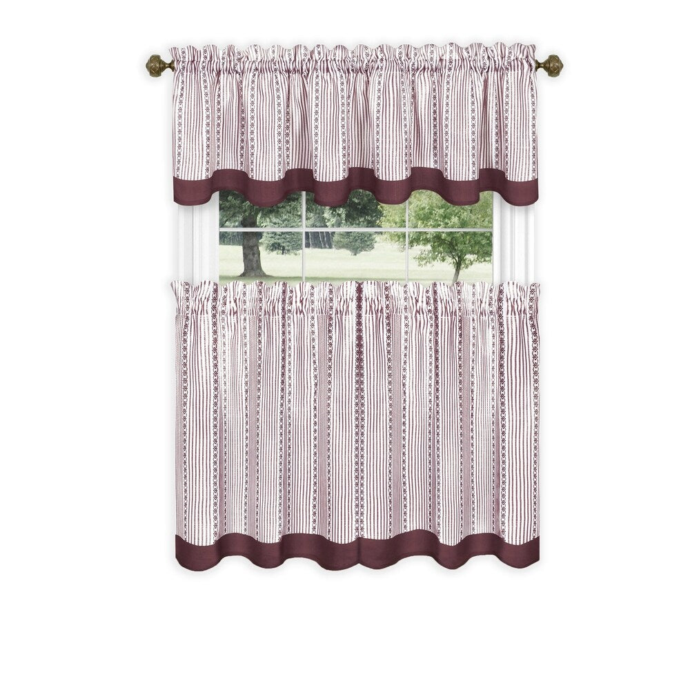 Porch & Den Lynnridge Window Curtain Tier Pair and Valance Set