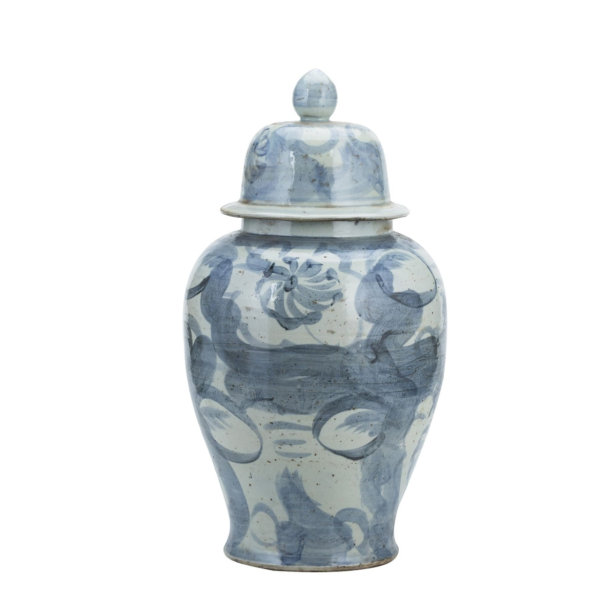 Blue And White Porcelain Silla Flower Temple Jar