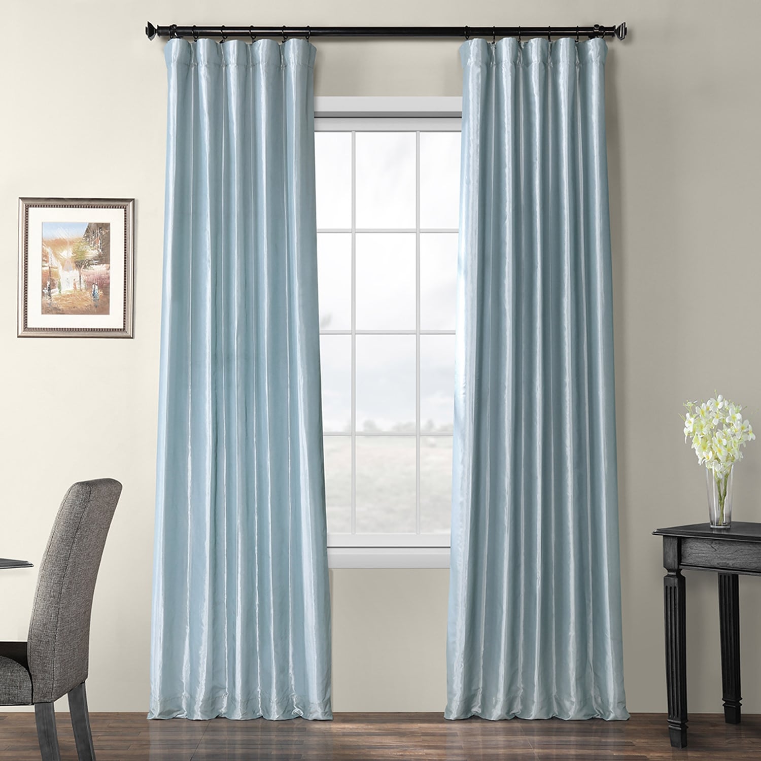 Exclusive Fabric Blackout Faux Silk Taffeta Curtain (1 Panel)