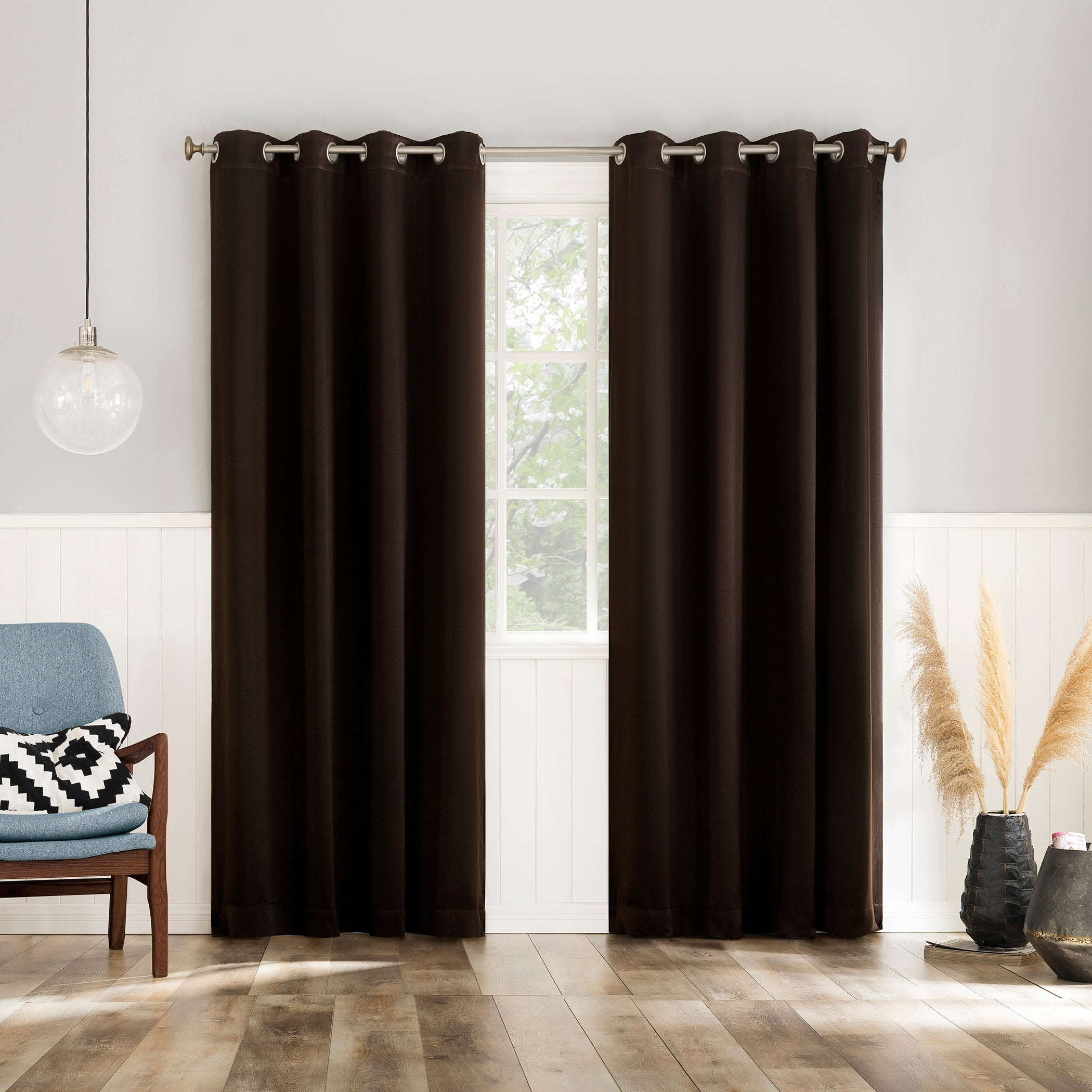 No. 918 Brandon 2-pack Magnetic Closure Room Darkening Grommet 2-Piece Curtain Panel Pair