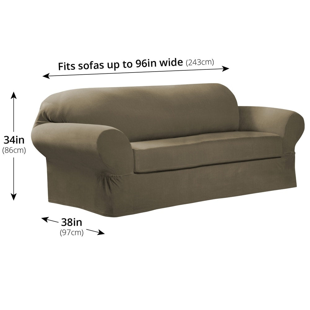 Maytex Collin 2-Piece Sofa Slipcover - 74-96 wide/34 high/38 deep