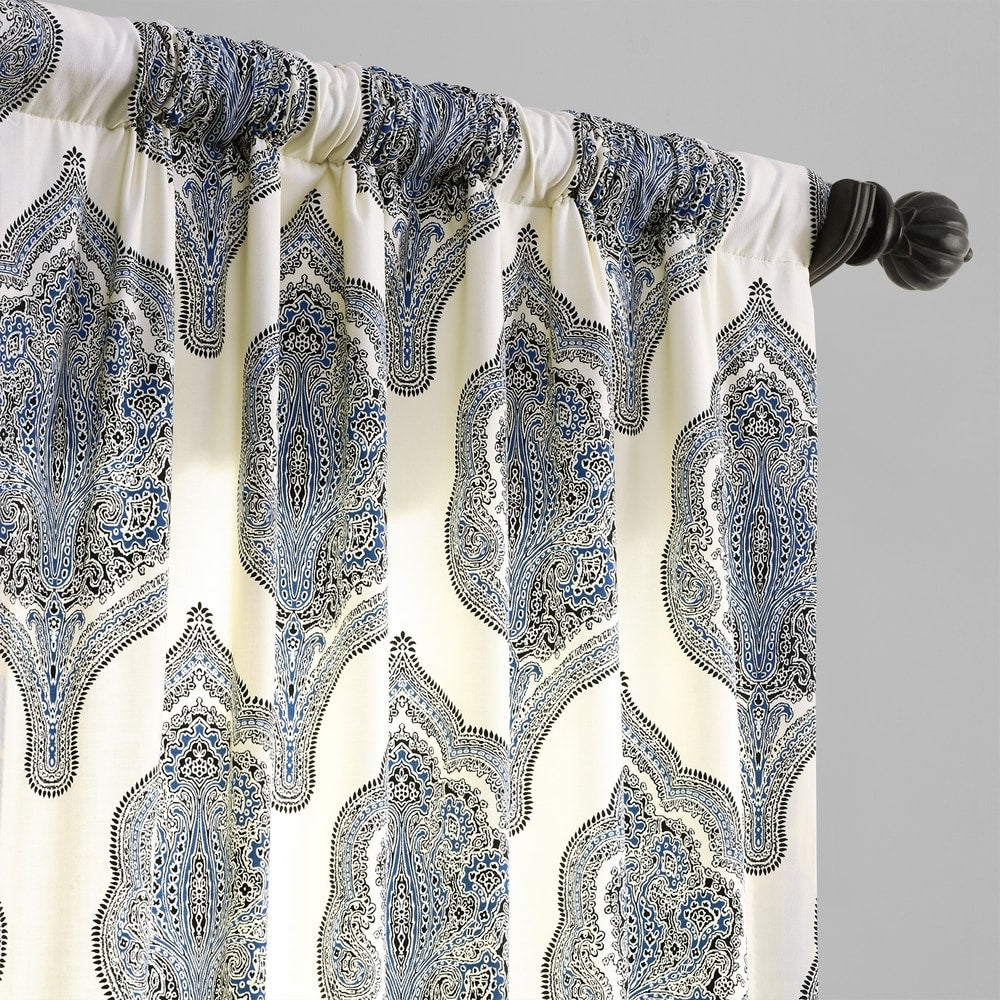 Exclusive Fabrics Arabesque Printed Cotton Twill Curtain (1 Panel)