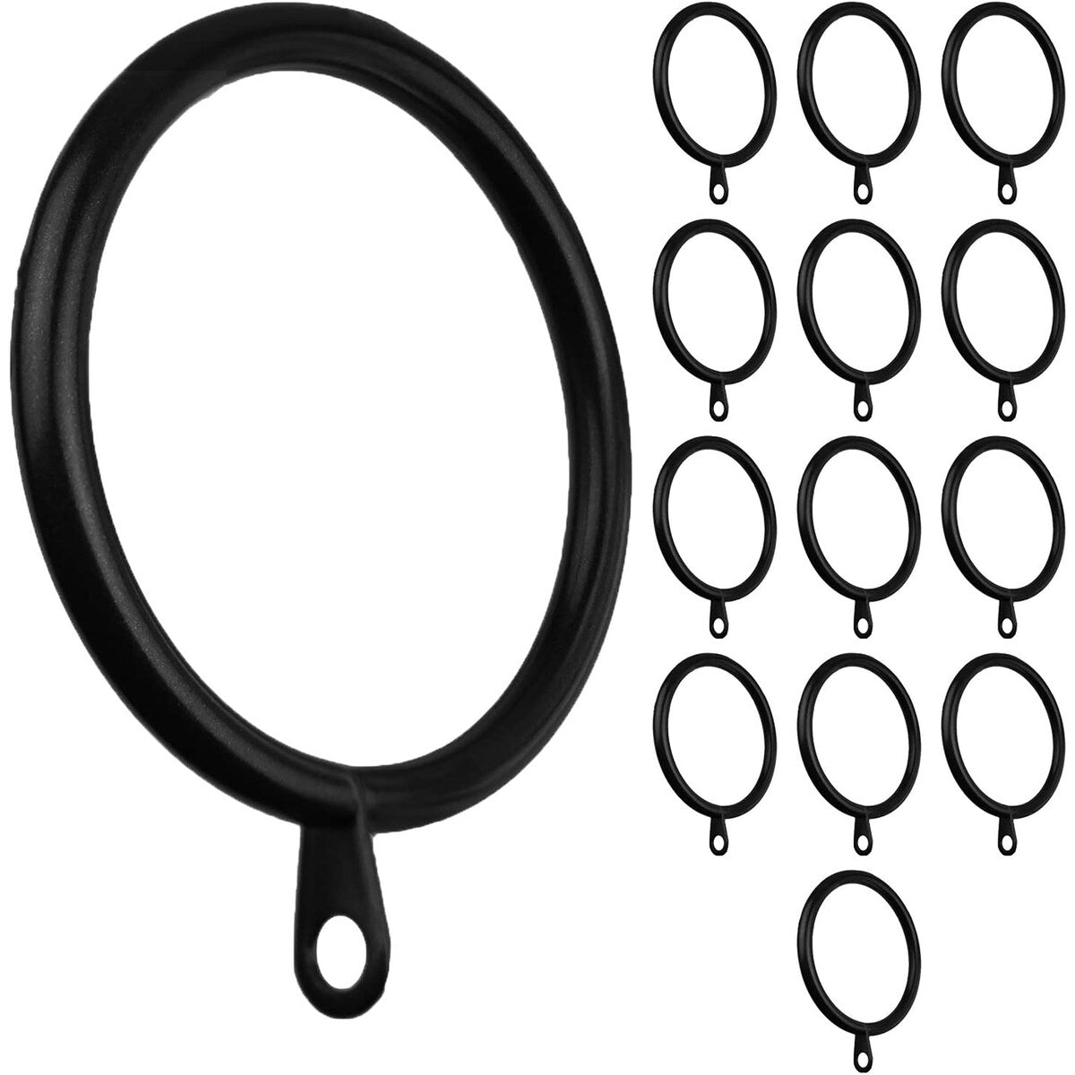 Meriville 1.5-Inch Inner Diameter Metal Curtain Rings with Eyelets