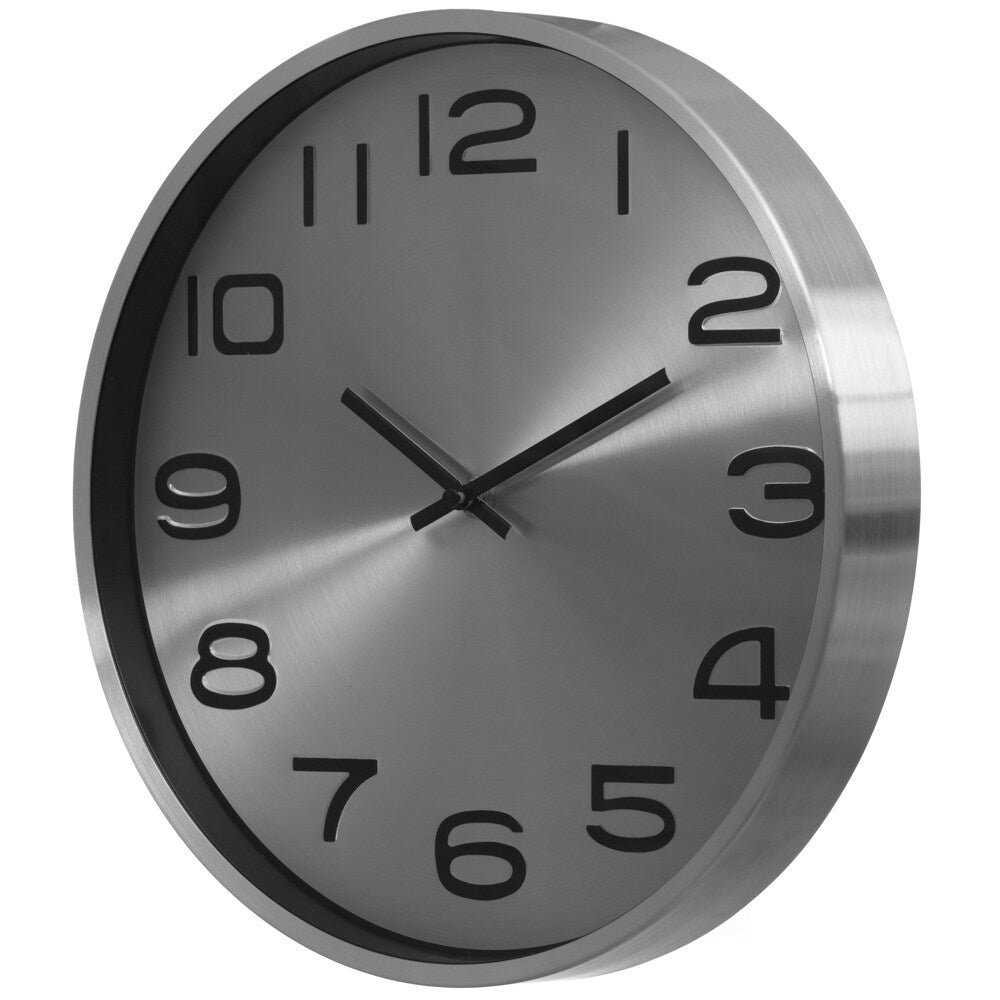 Aluminum Round Wall Clock - Modern Decor for Living Room, Kitchen, or Dining Room - 12 in Decorative Timepiece with Sleek Design