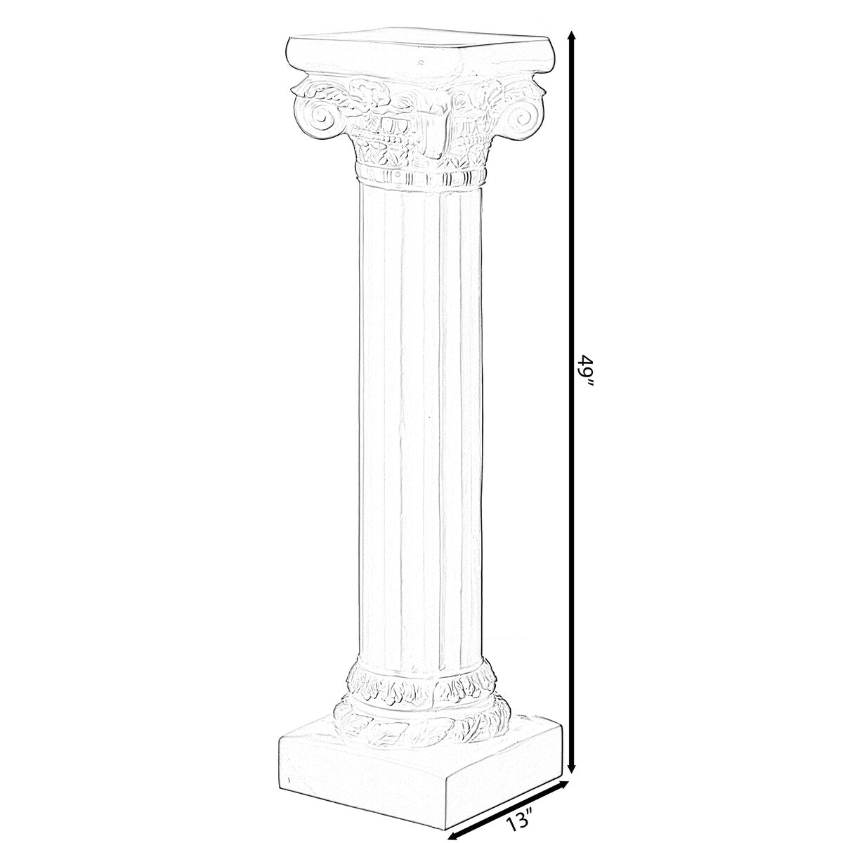 Fiberglass White Plinth Roman Style Column Ionic Piller Pedestal Vase Stand , Living Room, or Dining Room Decor