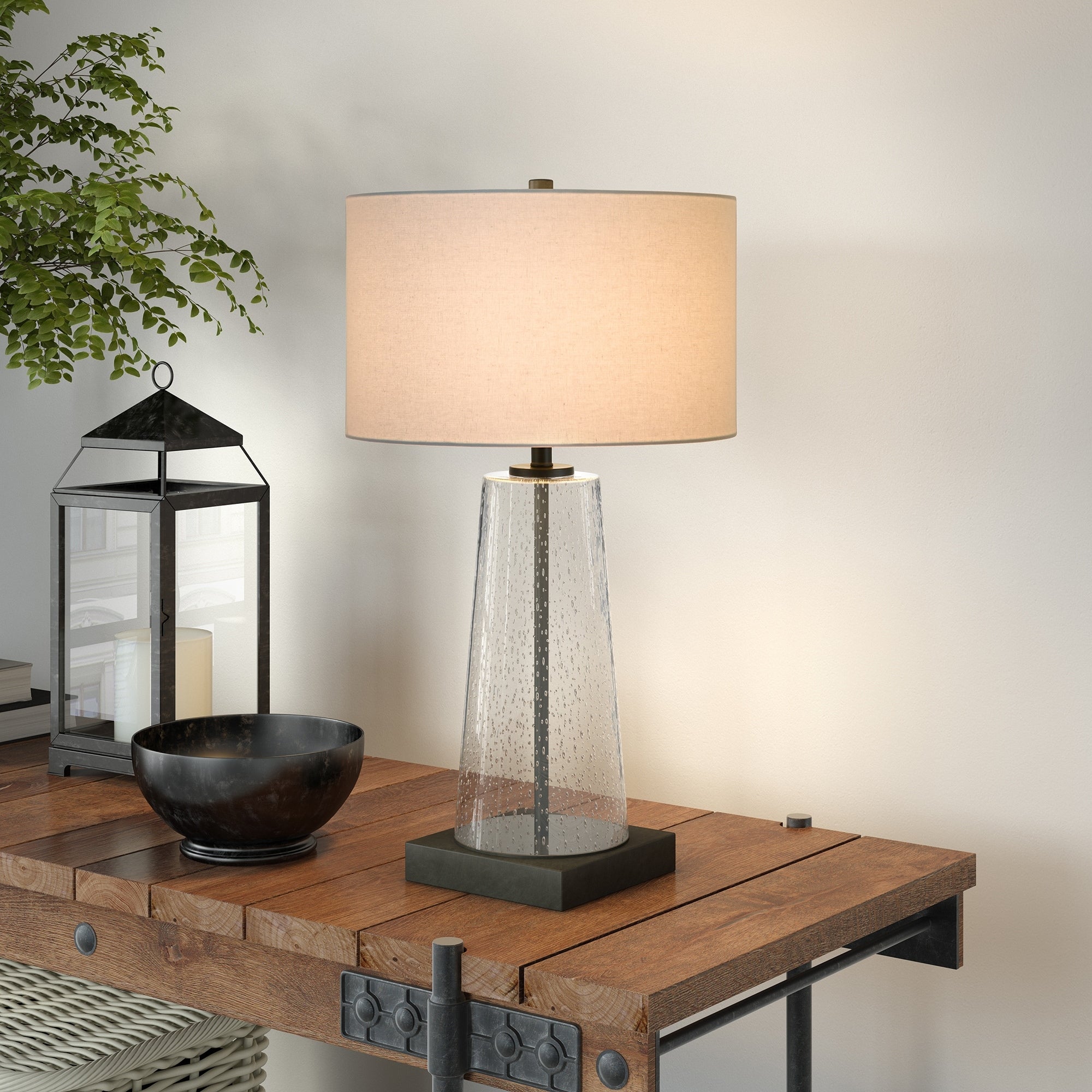 Dax Tapered Seeded Glass Table Lamp